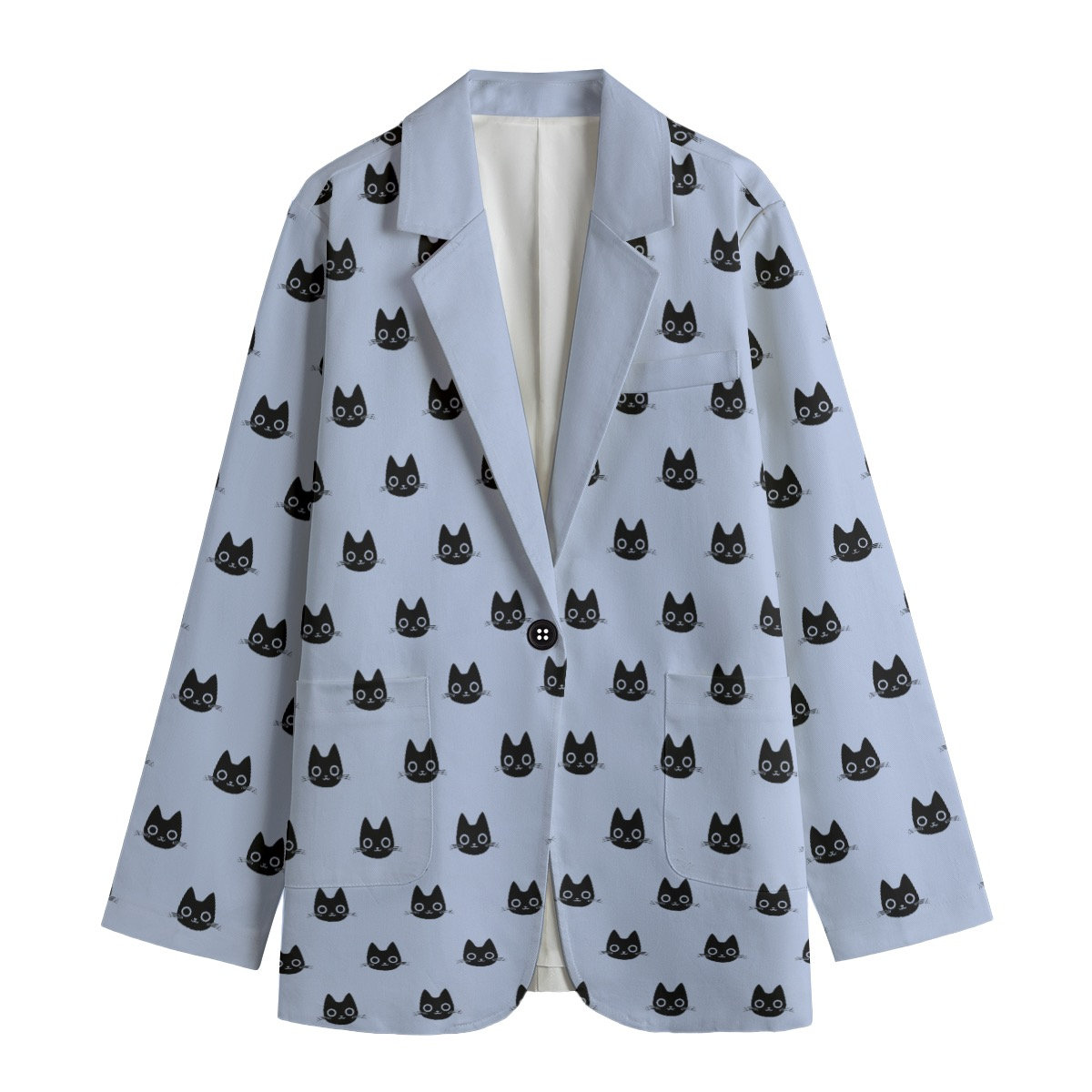 Cat Blazer Cat Faces All-Over Print Women's Jacket Cat Suit Jacket Cat Jacket Cat Business Attire
