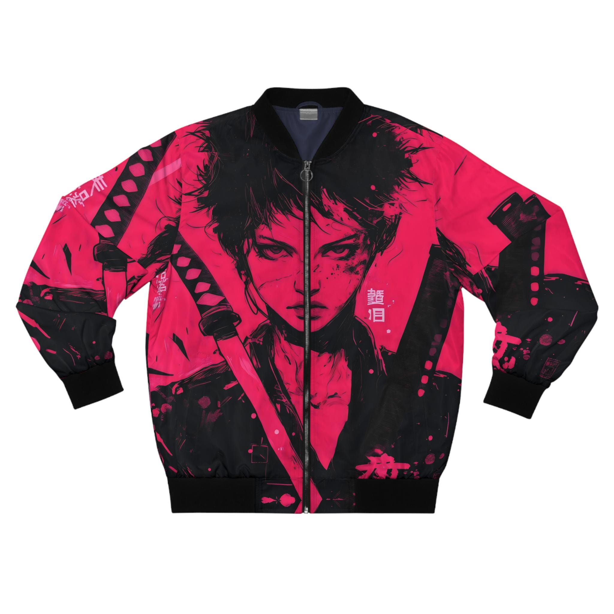 Japanese Bomber Men's Jacket ,Men's AOP Bomber Jacket,Japanese Streetwear Bomber Jacket