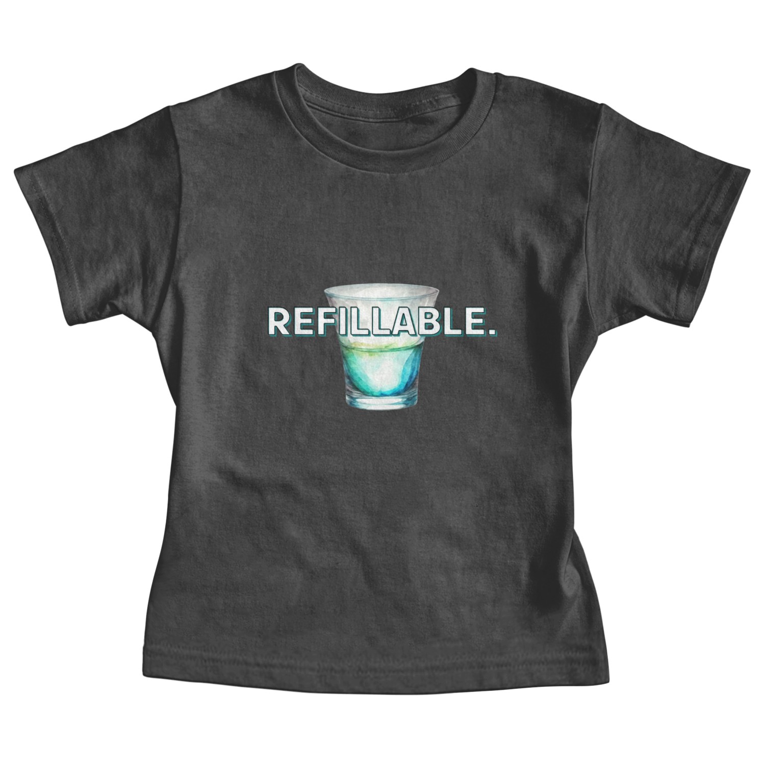 REFILLABLE. The Glass Half-Empty or Half-Full Baby Tees