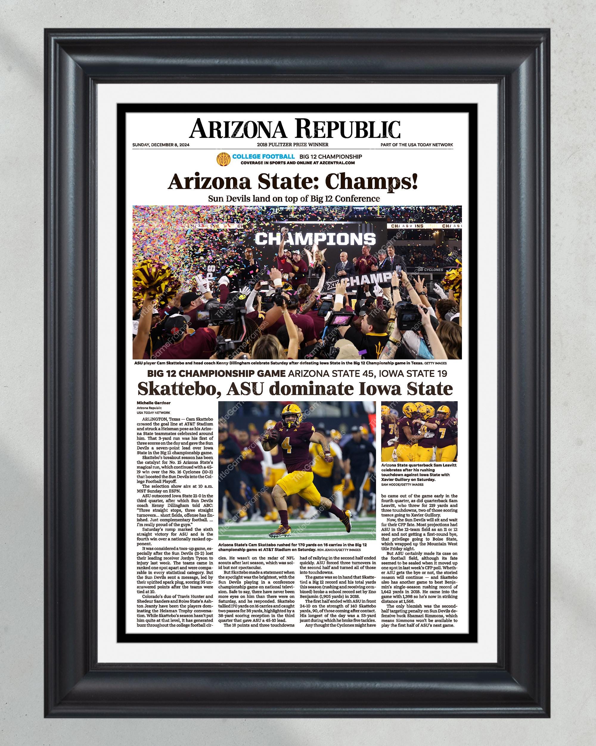2024 Arizonna State Sun Devills: Big 12 Champions (NO FRAMED) Poster