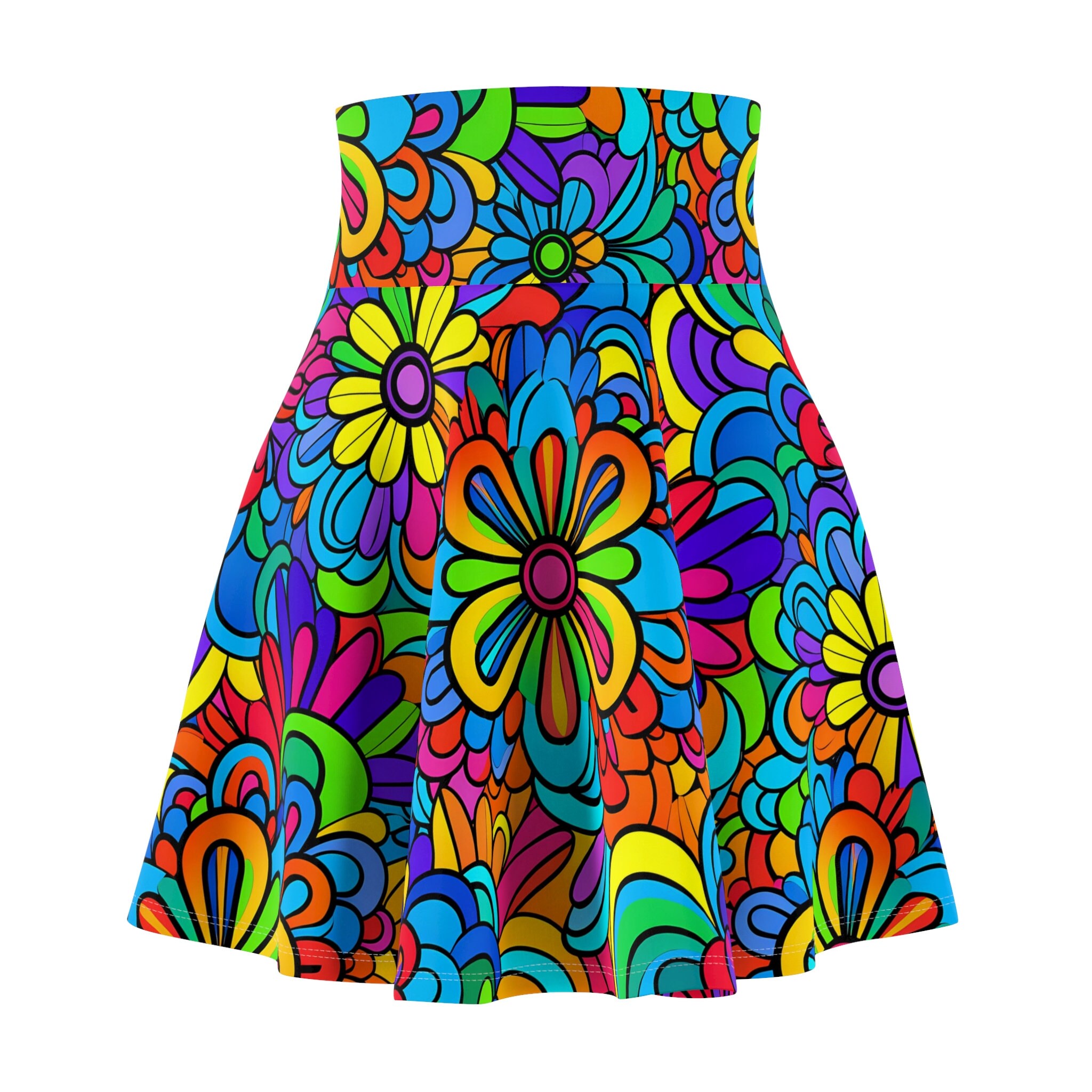 Flower Power Skater Skirt, Women's Skater Skirt