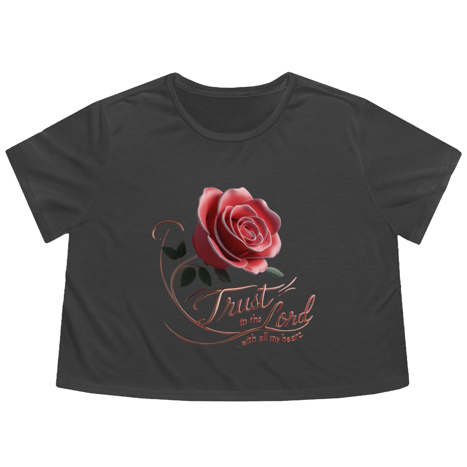 Trust in the Lord with all my heart Christ Flowy Cropped Tees