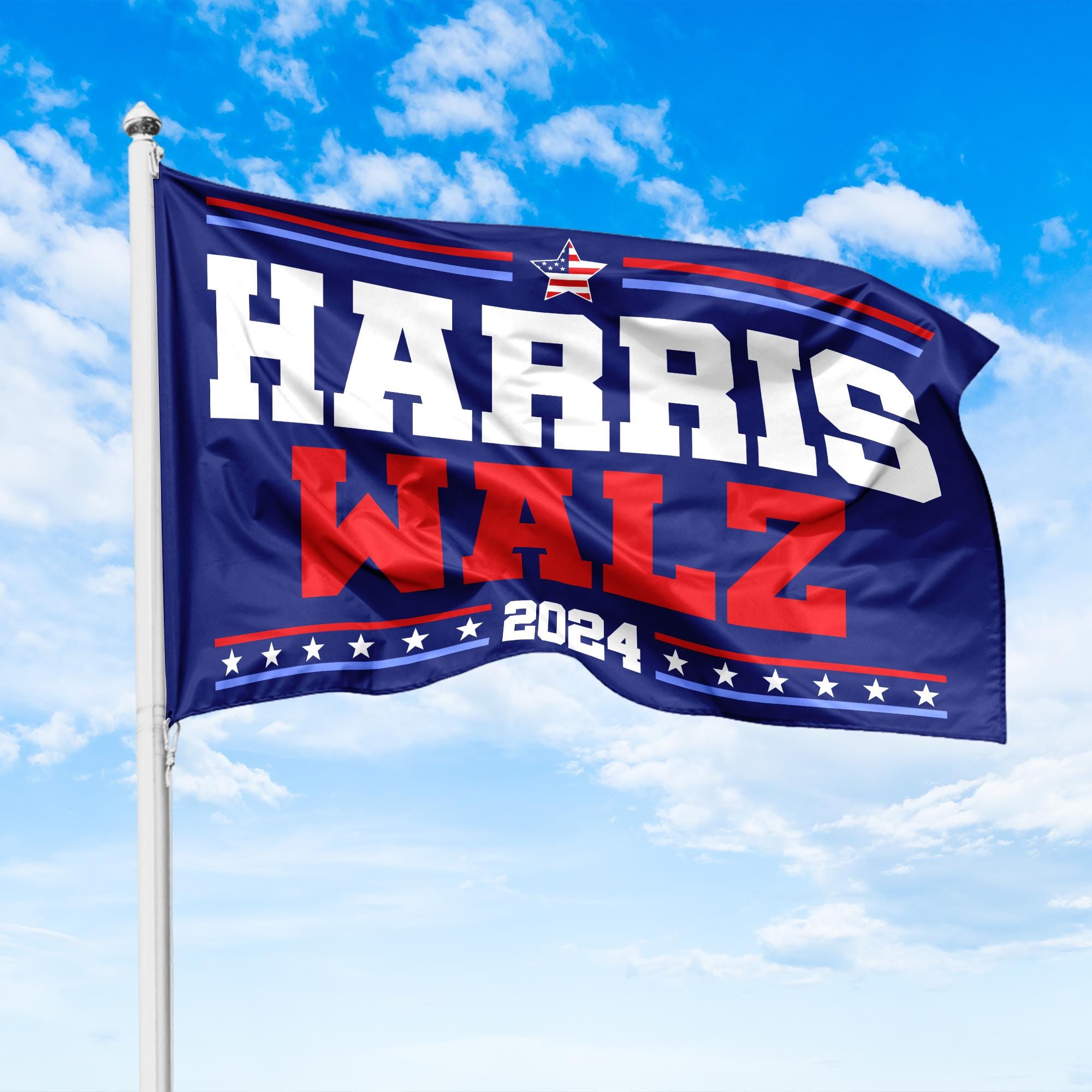 Harris For President 2024 House Flag, Harris Walz 2024 House Flag
