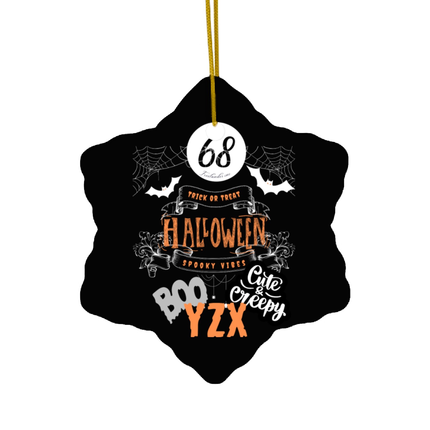 Halloween trick or treat spooky vibes Ceramic Ornaments