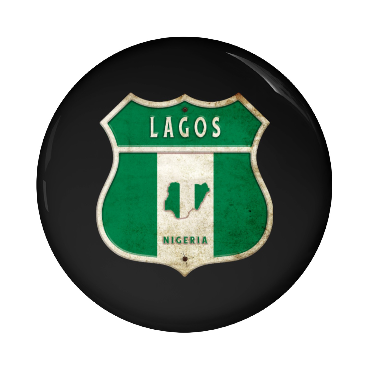 Lagos Nigeria coat of arms flag design Pin Buttons