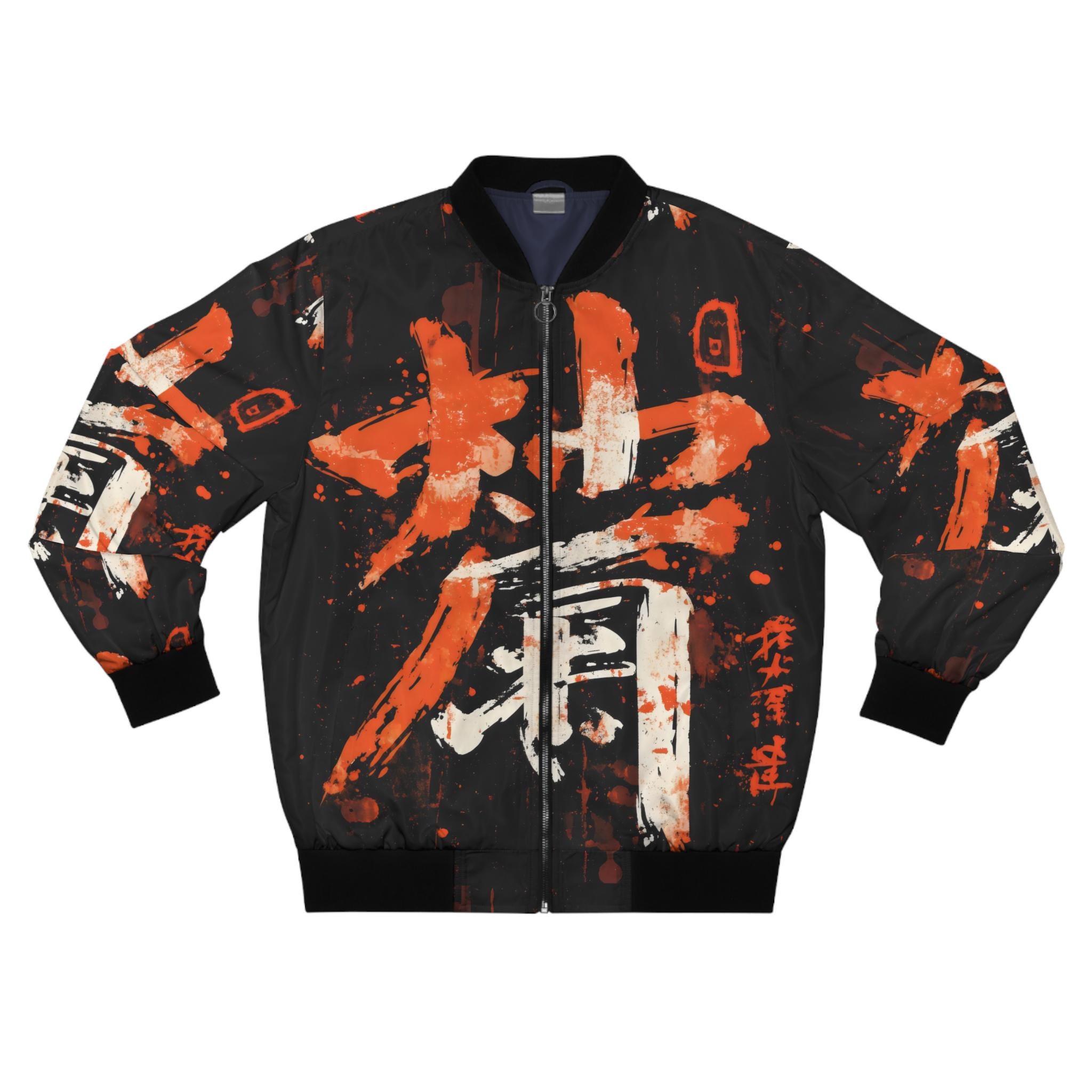 Casual Japanese Bomber Men's Jacket ,Men's AOP Bomber Jacket,Japanese Streetwear Bomber Jacket