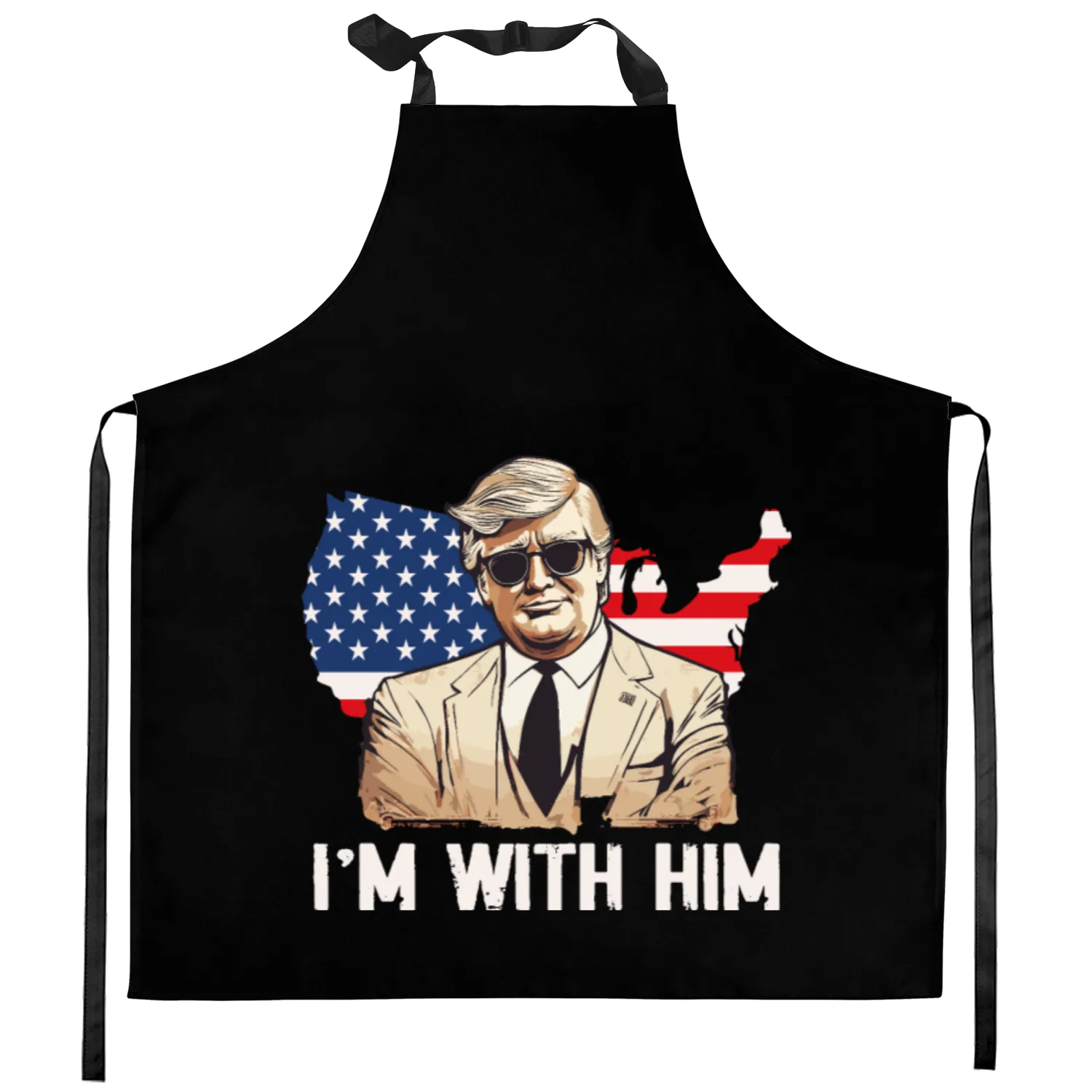 I'm With Him Donald Trump Vote For 2024 President Kitchen Aprons