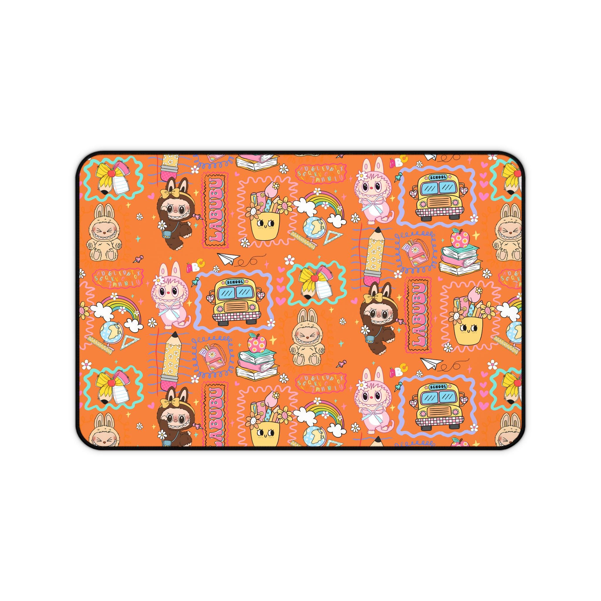 Labubu Desk Mat Kawaii Gamer Mousepad for Kids & Teens Cute Bunny Monster Extended Mouse Pad