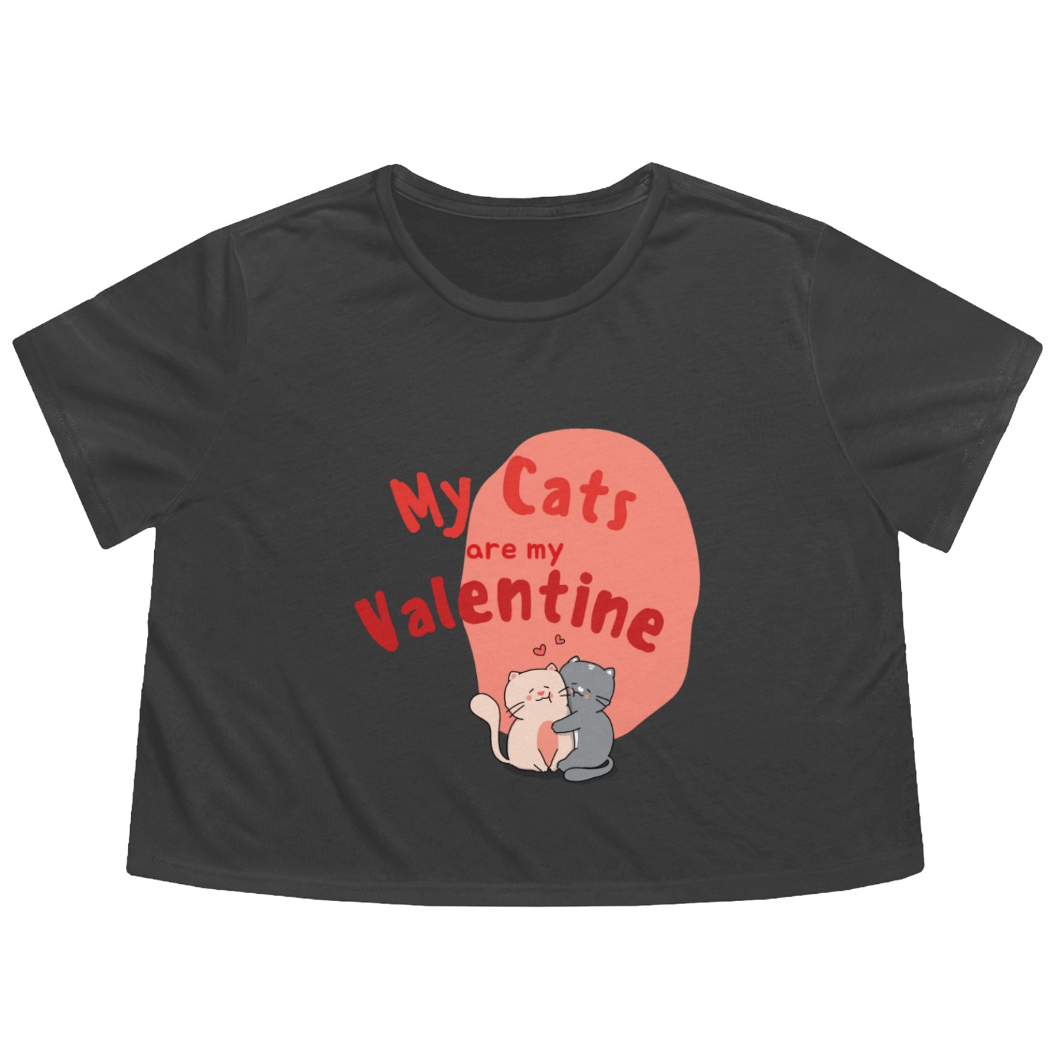 My Cats Are My Valentine Flowy Cropped Tees