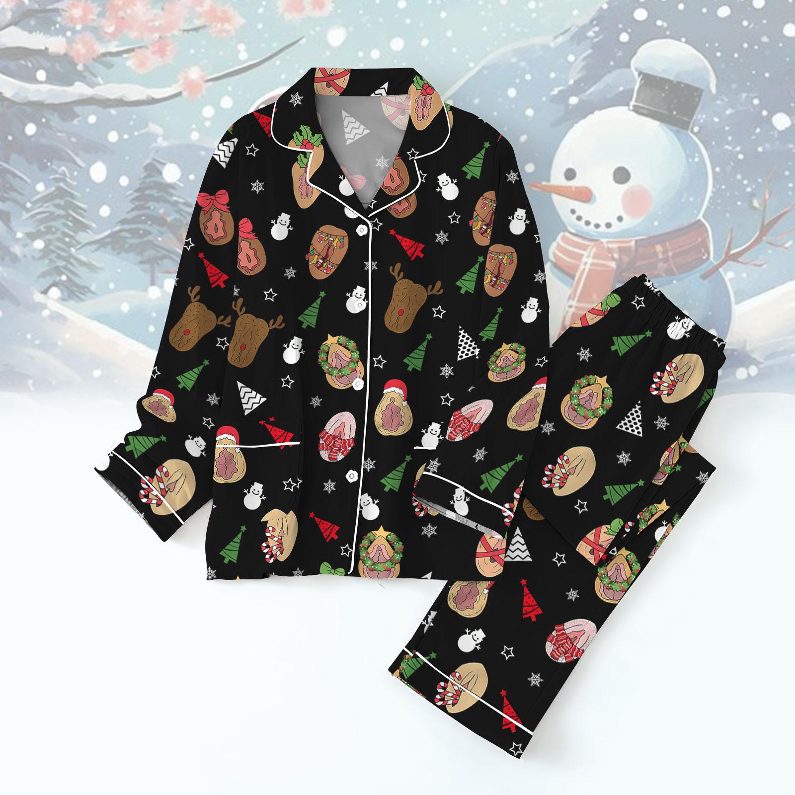 Merry Clitmas Pajamas Set, Funny Dirty Holiday Pajamas Set, Naughty Xmas Pajamas For Women, Secret Santa Matching Pajamas