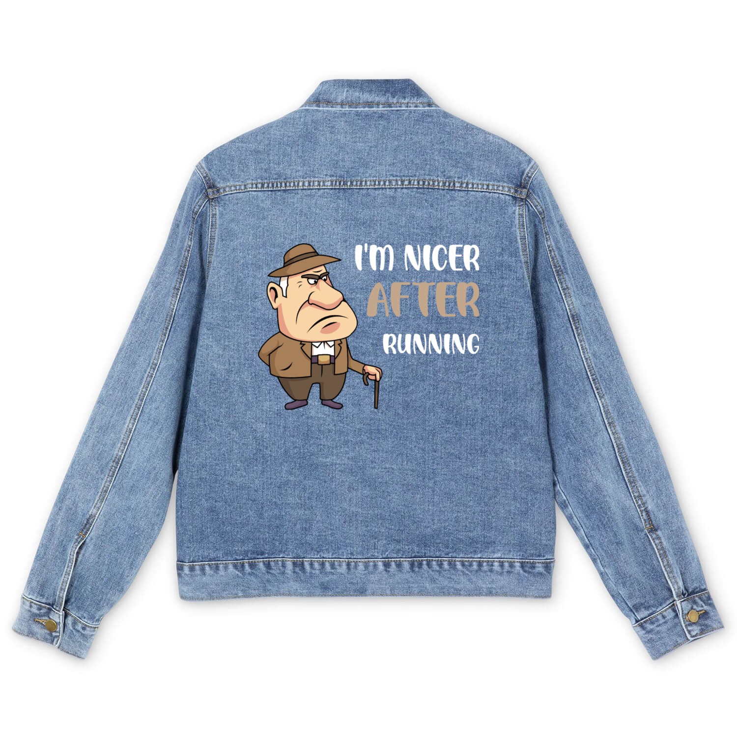 I'm Nicer After Running Men's Denim Jackets
