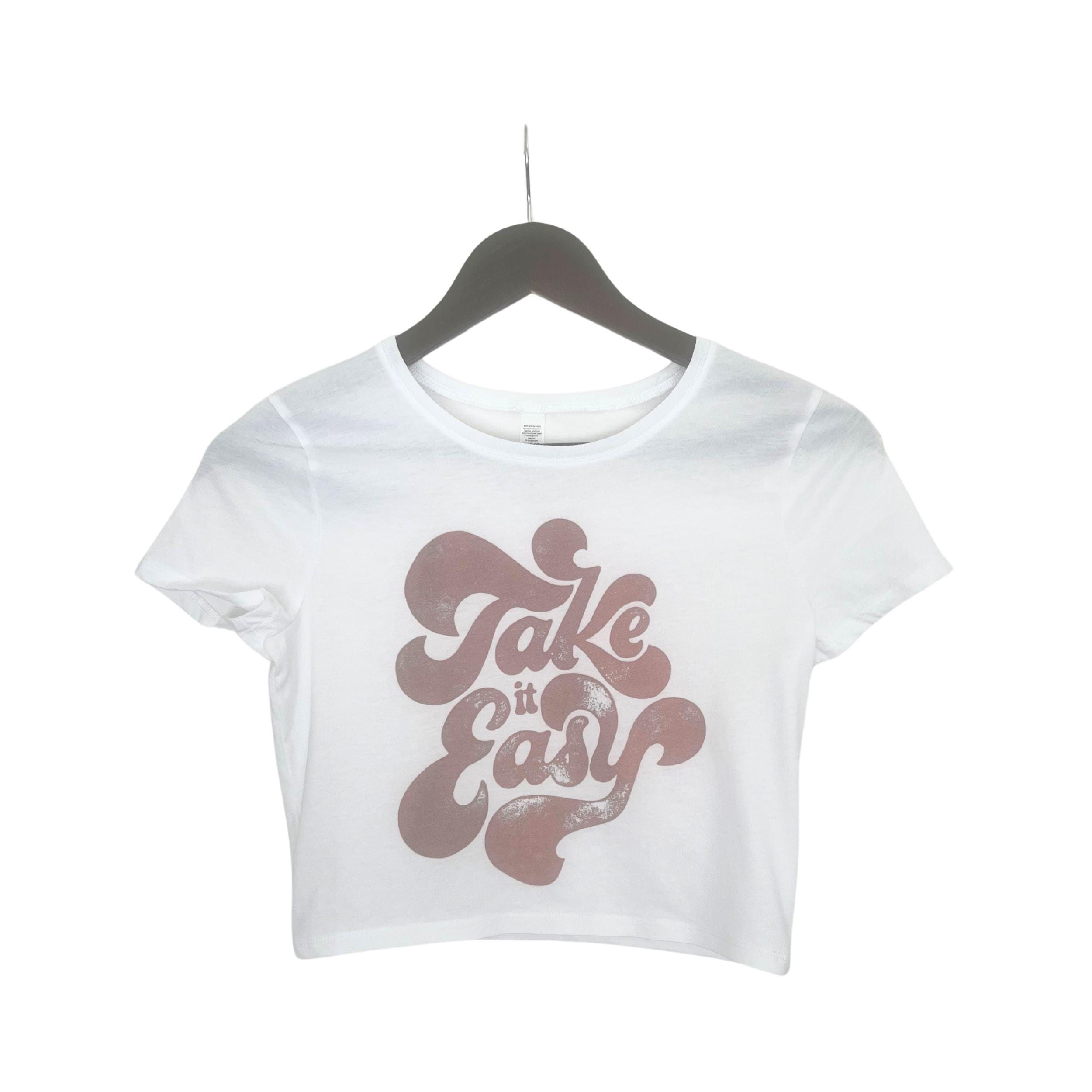 Take It Easy Crop Top, Vintage Rock Music Band Crop Top Shirt, 90s Retro Fashion Tops, Festival Tops, Streetwear, Gift for Her