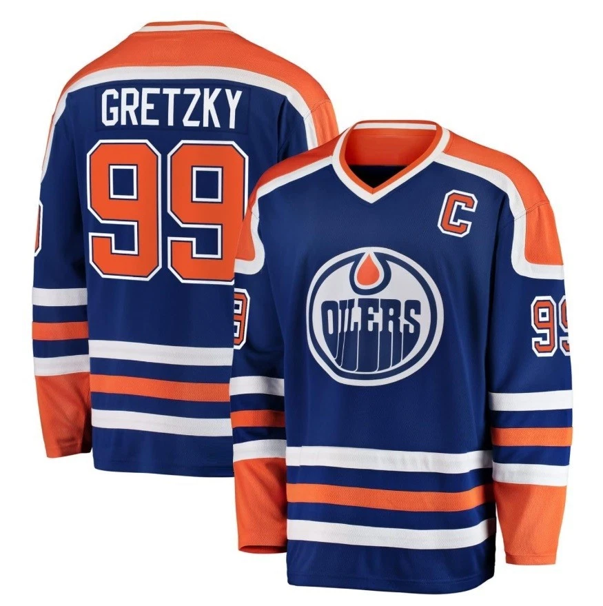Wayne Gretzky Edmonton Oilers Vintage NHL Hockey Jersey Men