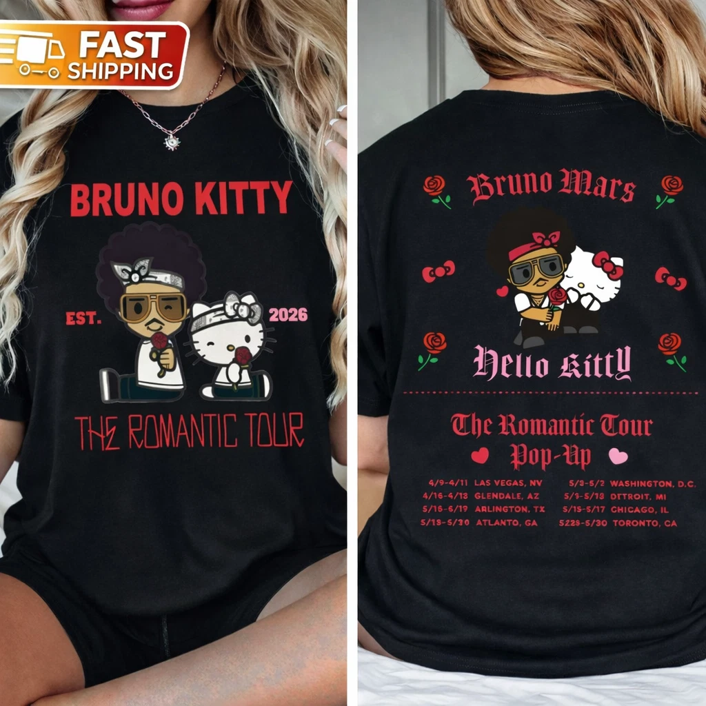 Bruno Mars Romantic Tour 2026 Ver 2 T-Shirt Vintage Concert Merch Pop Fan Tee