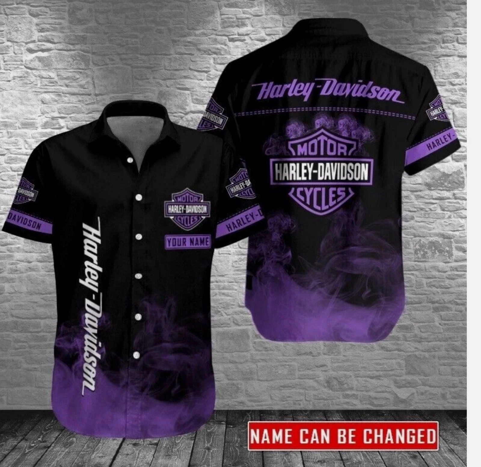 Personalized Harley Motor Racing Davidson Casual Button Down Shirt