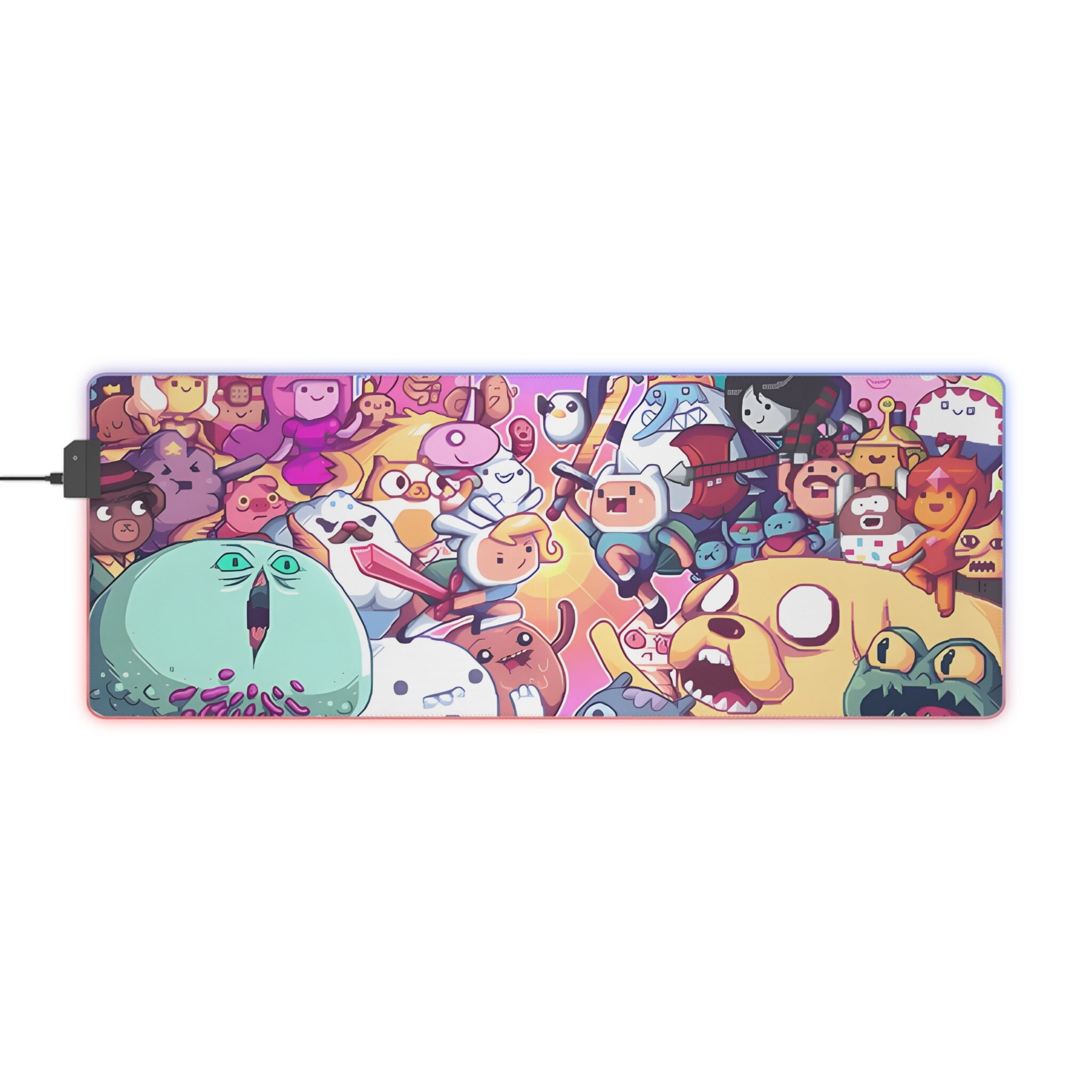 Adventure Time LED Gaming Mouse Pad Desk Mat for Gaming and Animated Desk Decor