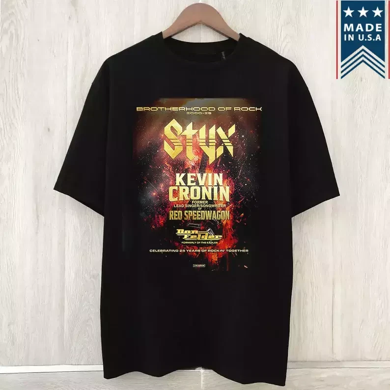 New Styxs and Kevin Cronin Band Tour 2025 T Shirt Full Size S-4XL