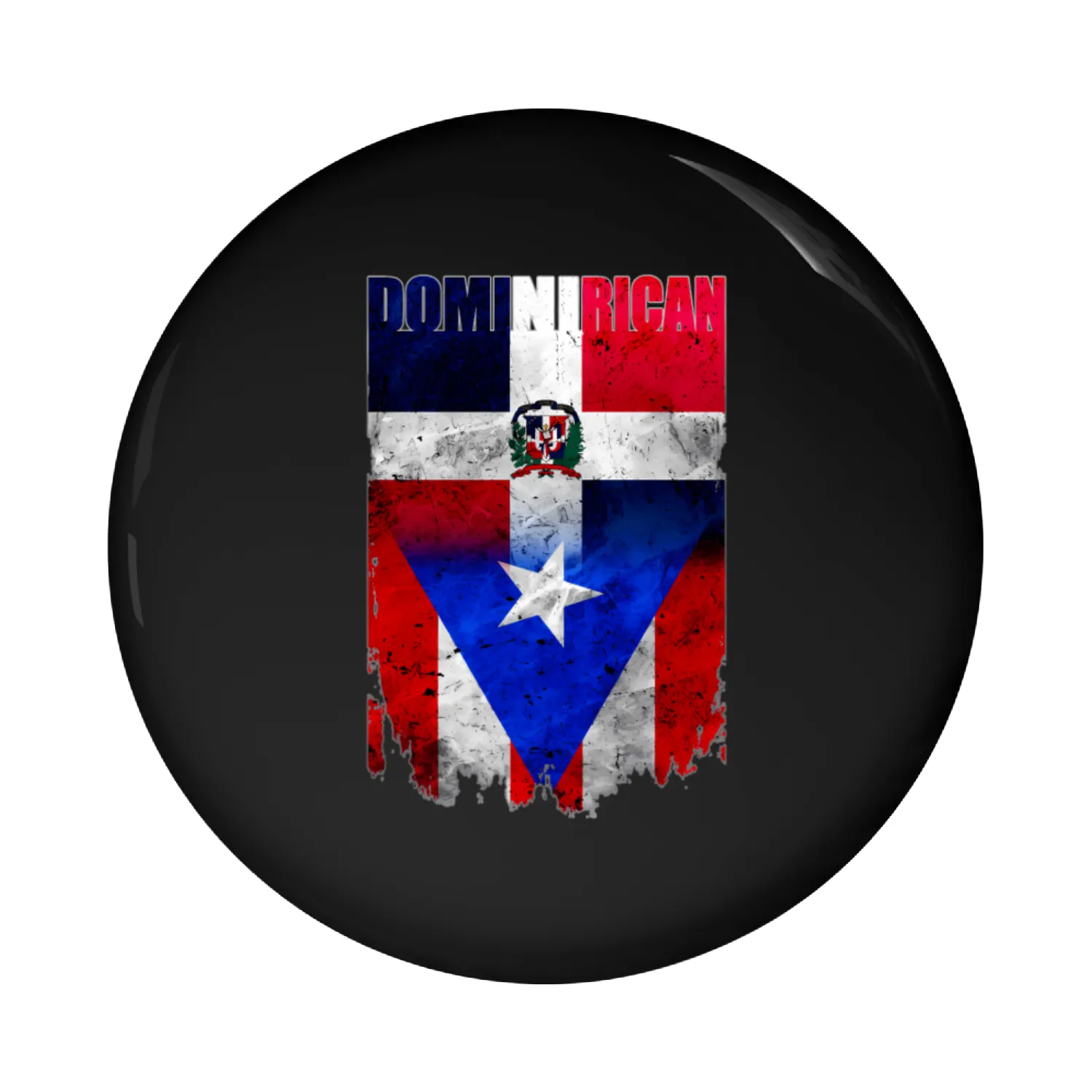 Dominirican Domian And Puerto Rican Flag Pin Buttons