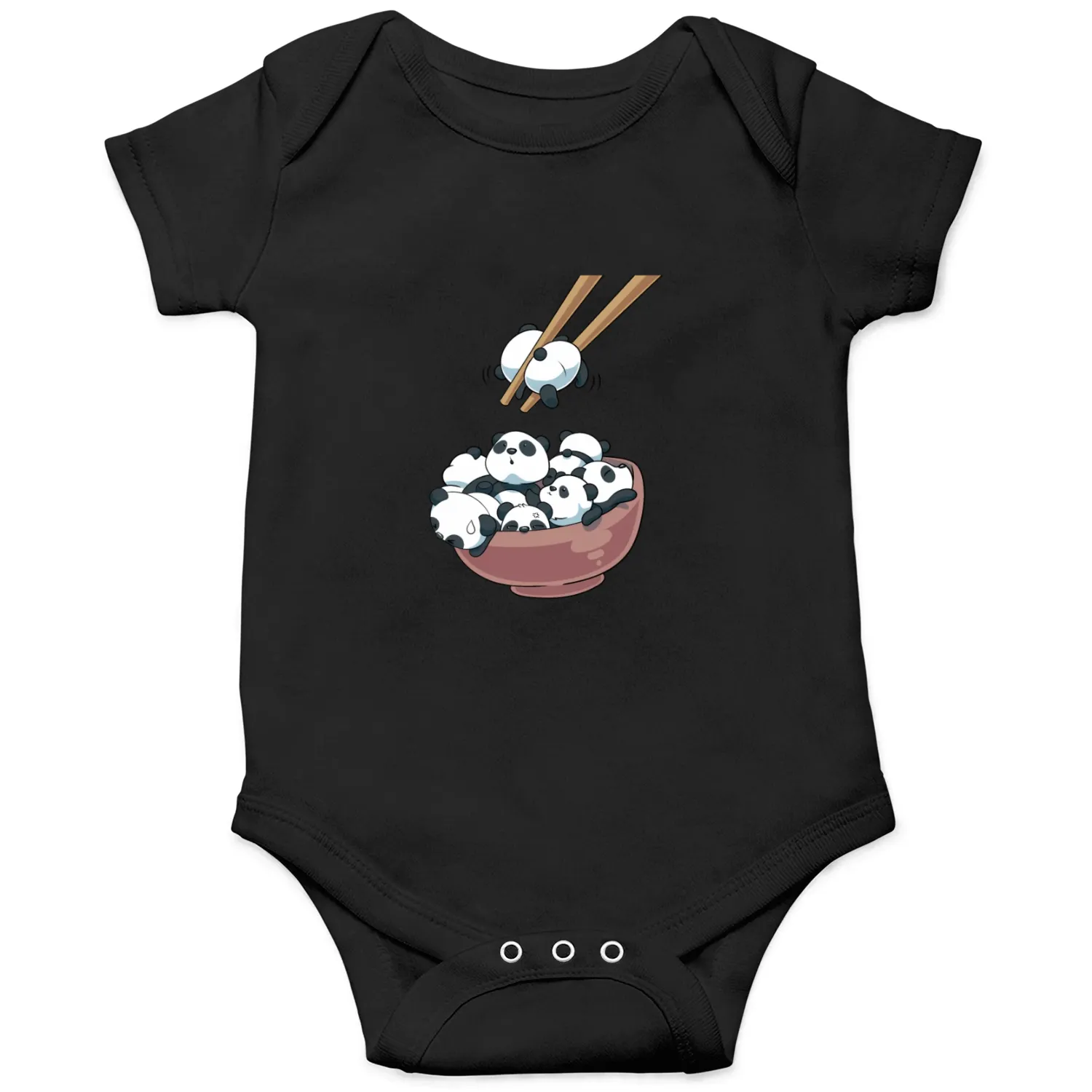 Japanese Panda Bears Ramen Noodle Bowl Onesies