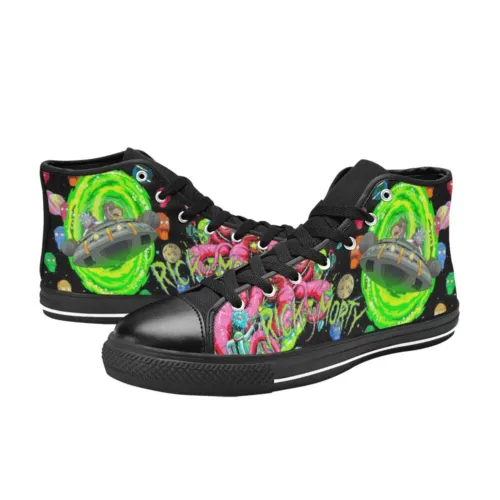 Rick and Rickandmorty Sneakers High Top Canvas Shoes