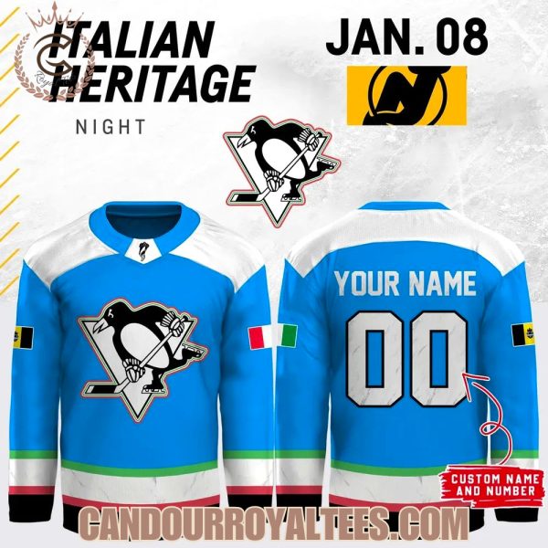 2026 Italian Heritage Night Pittsburgh Penguinss Hockey Jersey