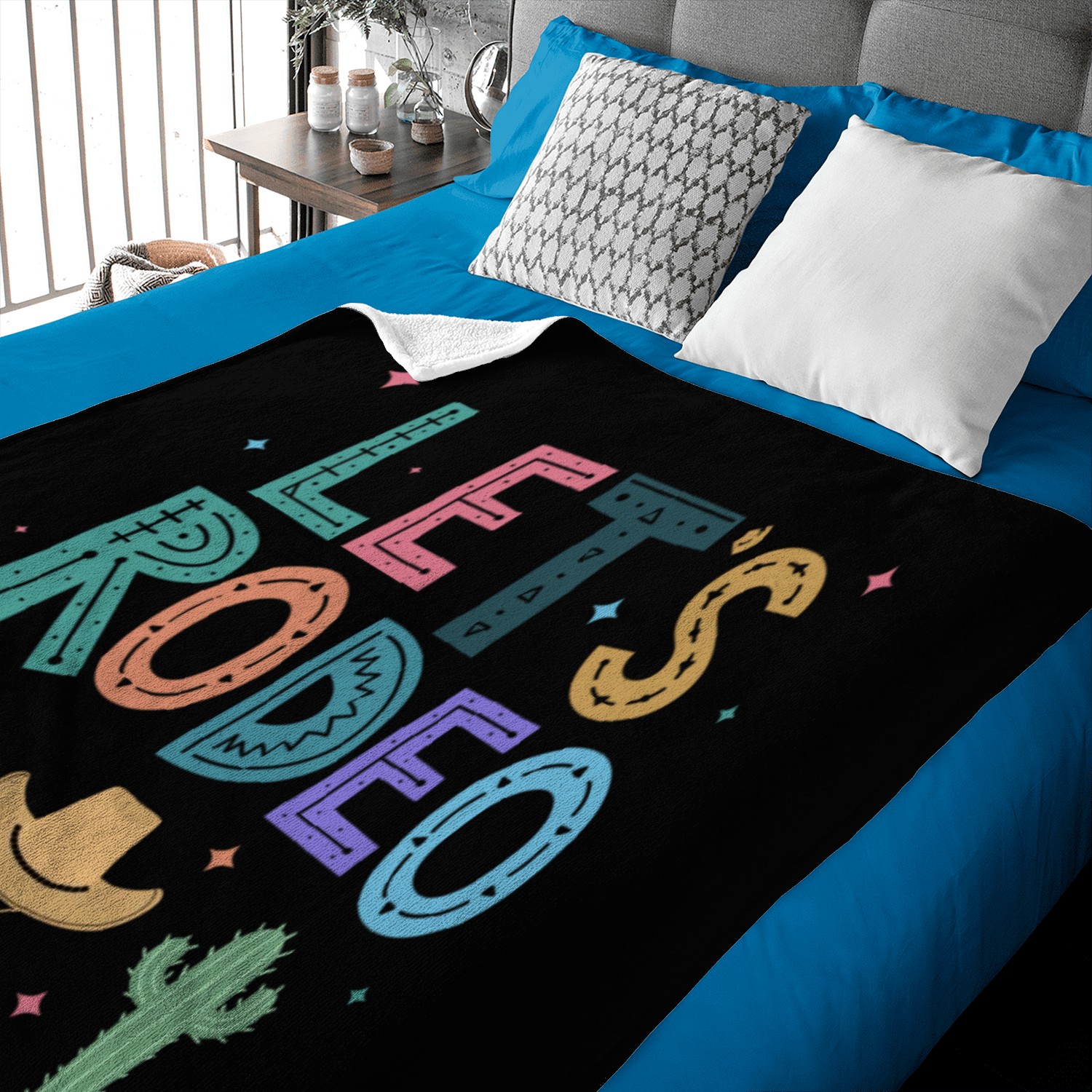 Cute Rodeo Horse Riding Cowboy Cowgirl Baby Blankets