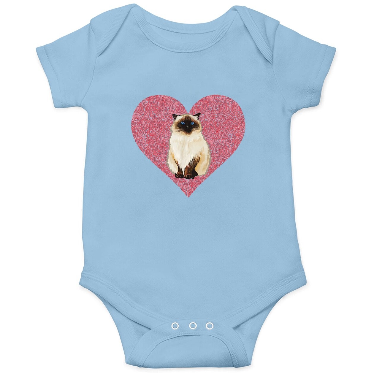 The Himalayan Valentines Day Cat Love Fingerprint Baby Bodysuit