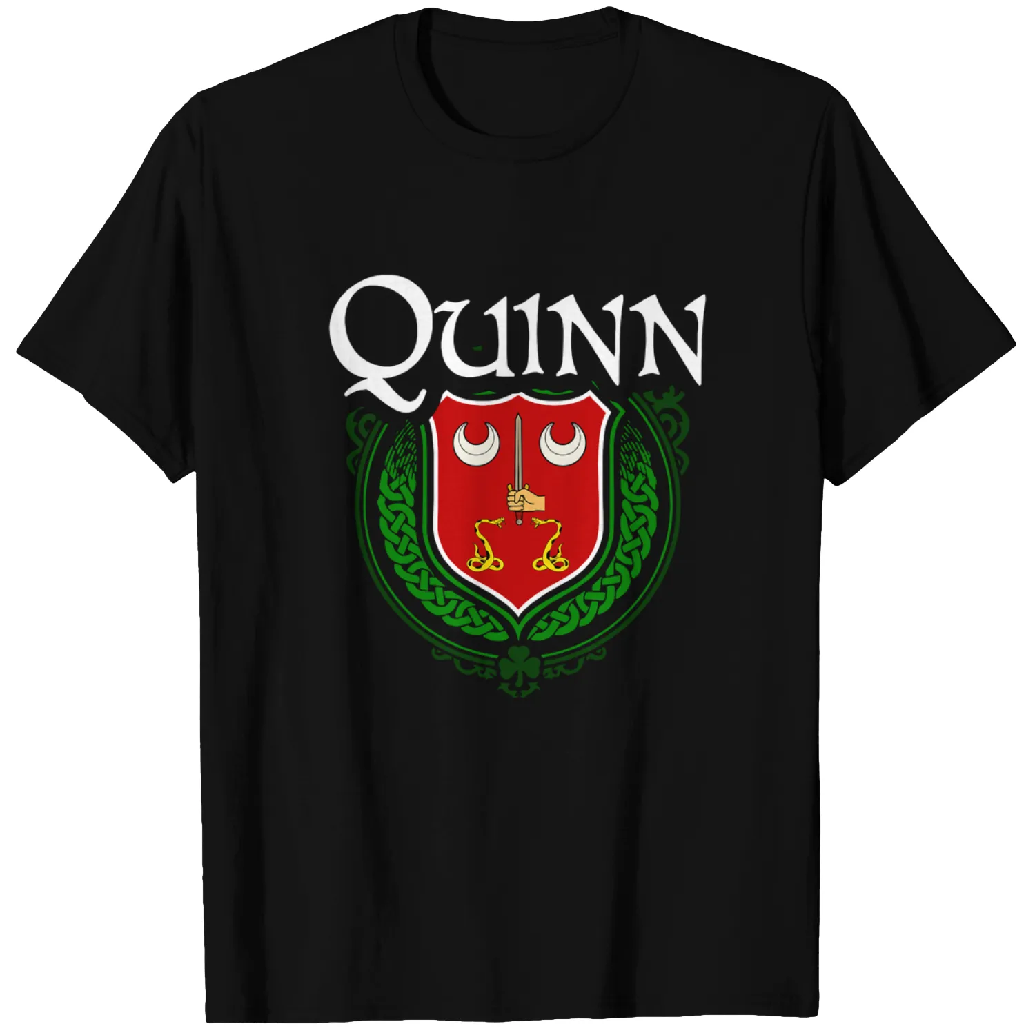 Quinn Family Irish Coat of Arms Clan Crest T Shirts