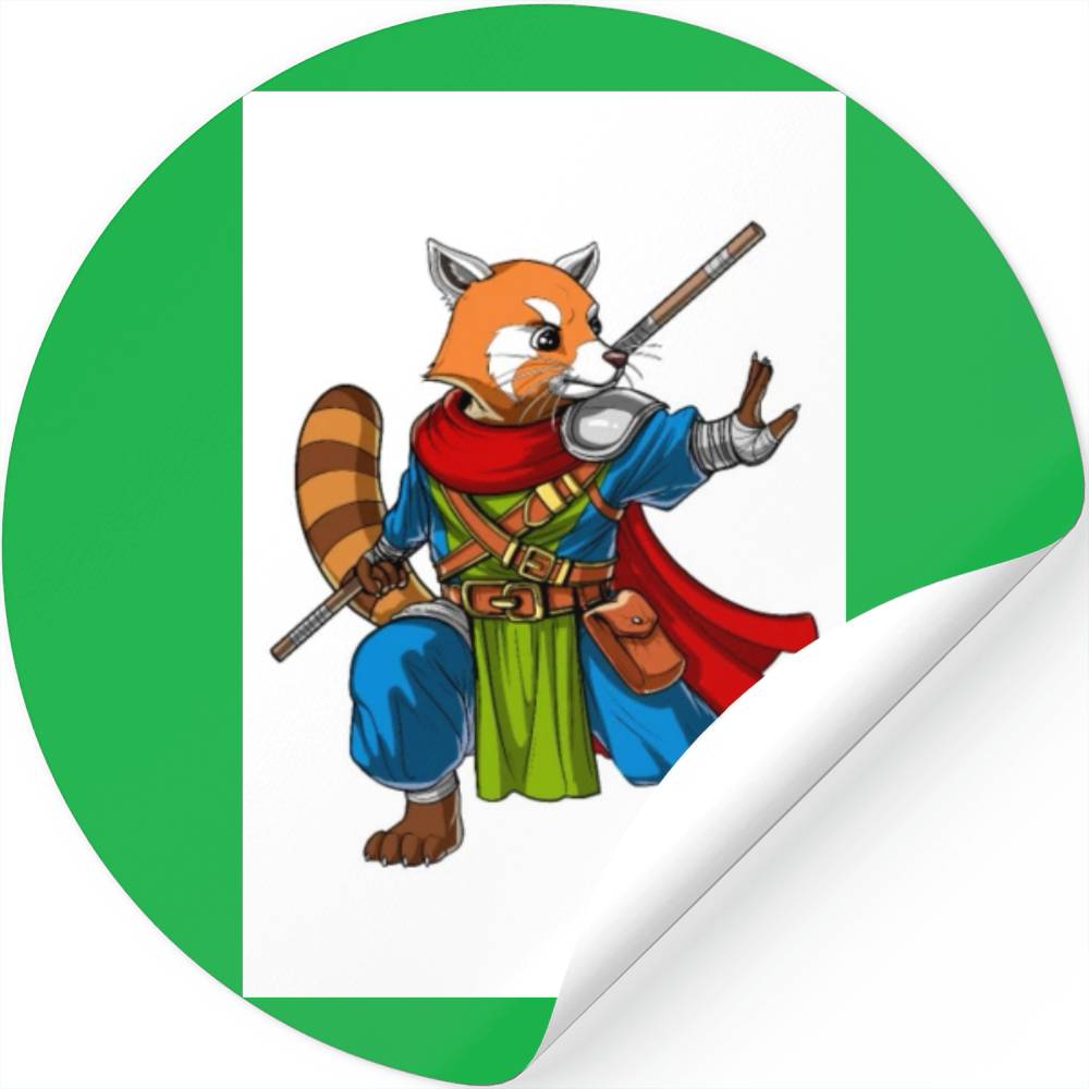 Red Panda Bear Ninja Stickers