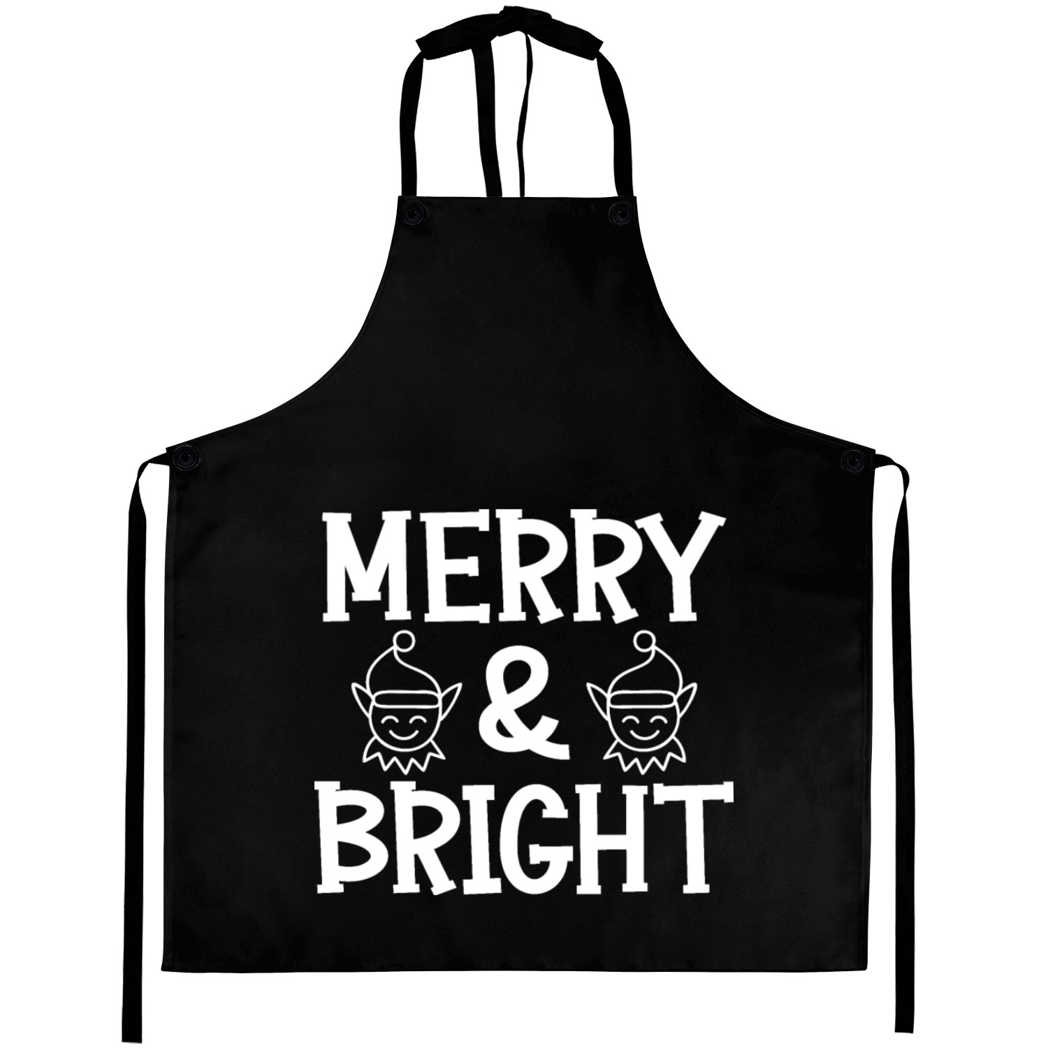 Merry and bright Christmas holiday festive seasons Aprons