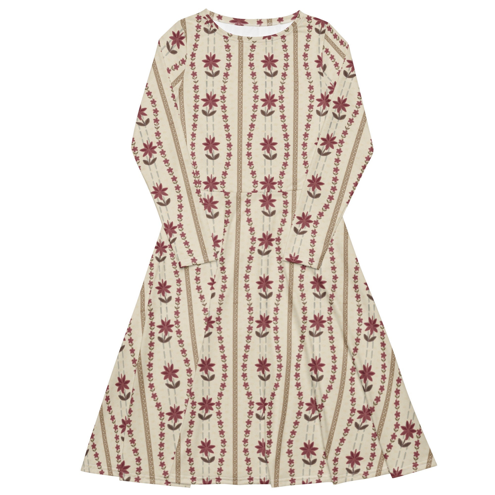 Felicity Style Long Sleeve Midi Dress Inspired by American Girl