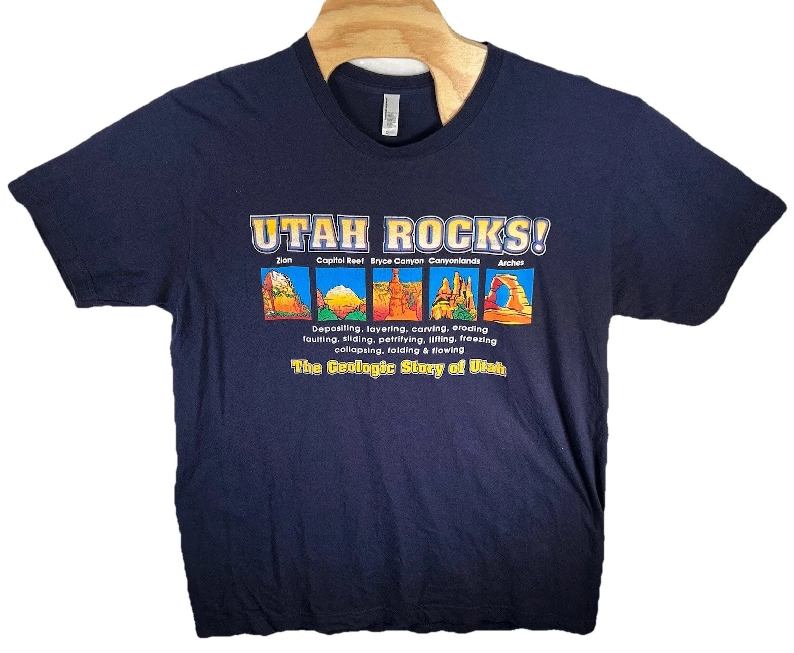 Utah Rocks Geology T-Shirt Nature Tourist Mighty 5 National Parks USA Made