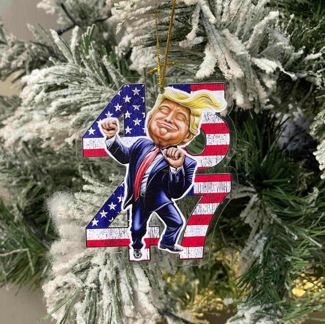 Trump Acrylic Ornament, Trump 45 47 Gift, Presidential Election Ornament, President Christmas Gift, Election 2024 Ornament
