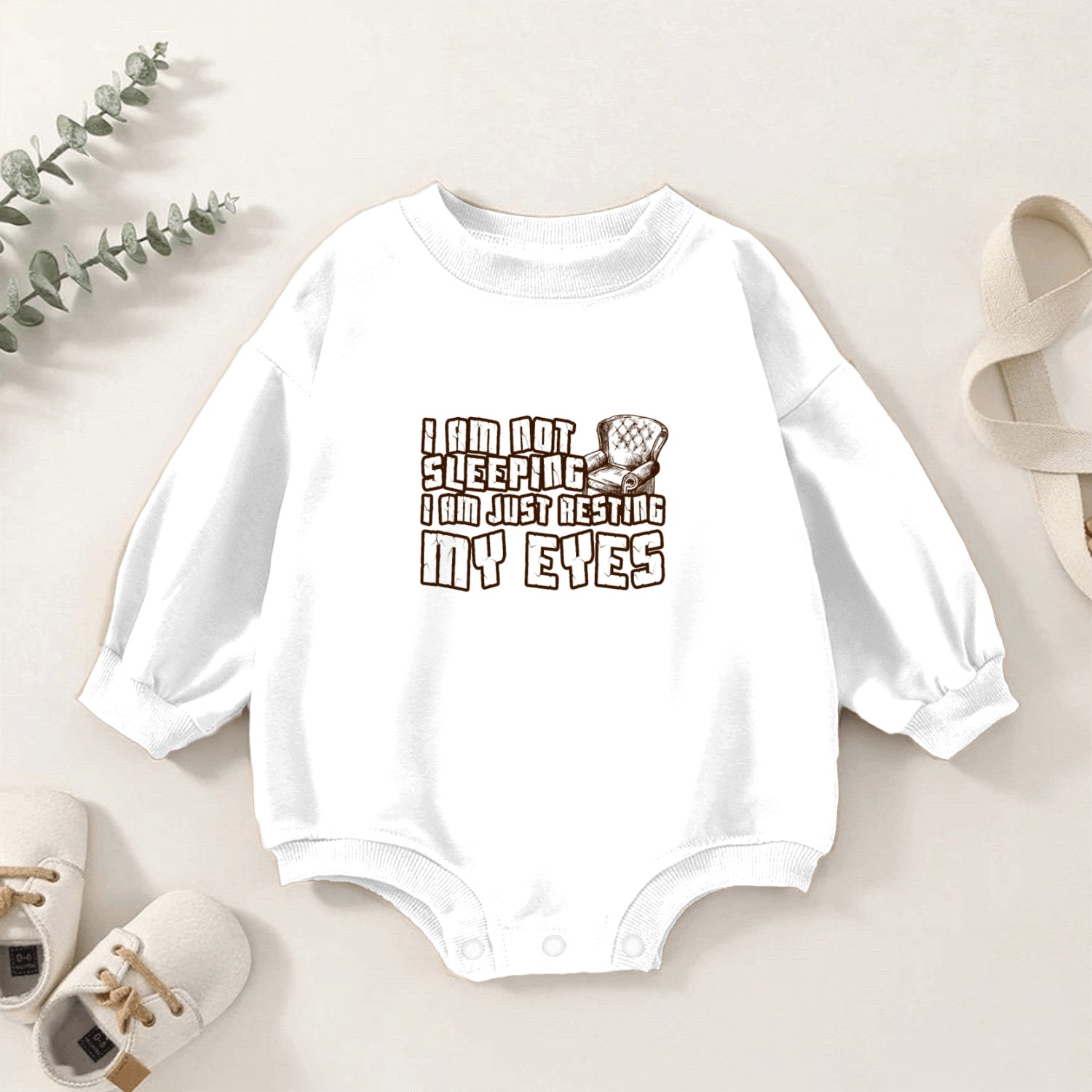 I'm Not Sleeping I'm Just Resting My Eyes Baby Romper Sweatshirts