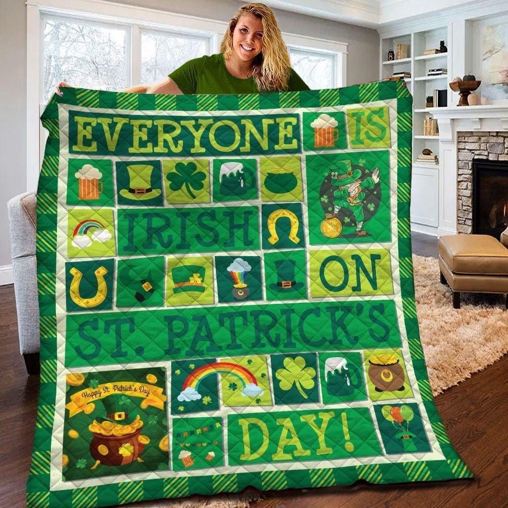 Patrick's Day Quilt - St Patty Day Quilt, St Patrick's Day Quilt, Shamrock Quilt