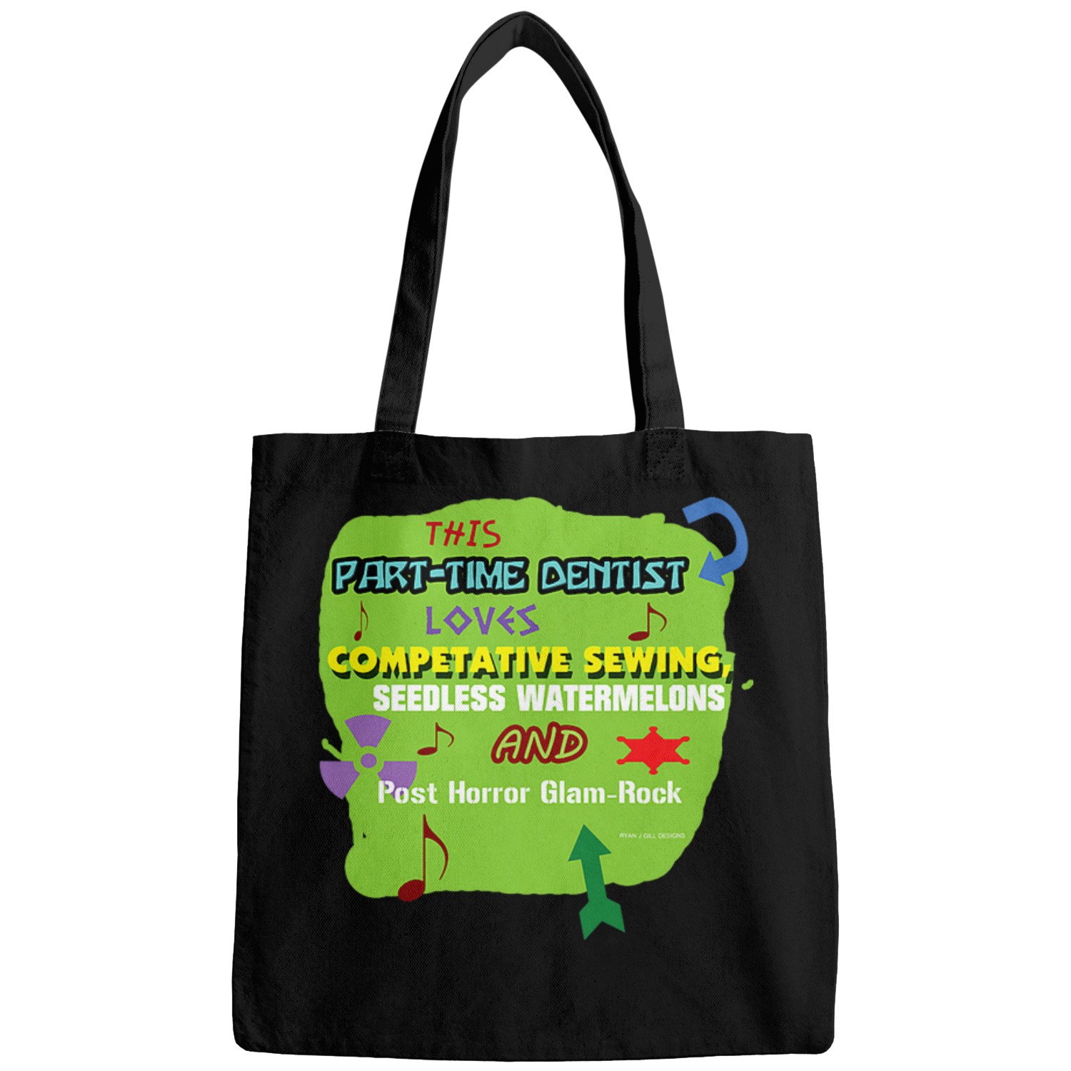 dentists Job This PartTime dentists Loves Sewing Watermelons Glam Rock Bags