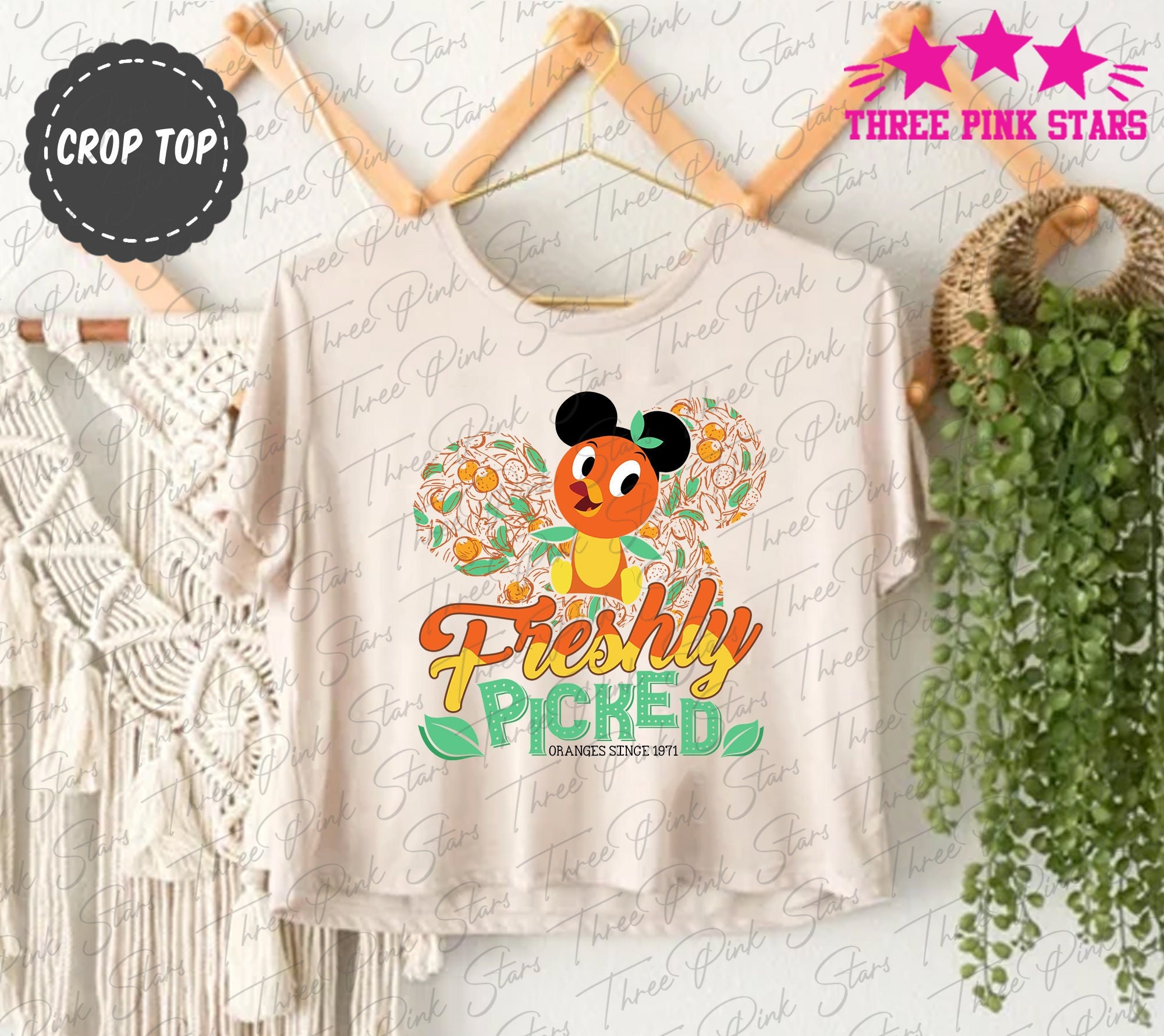 Funny Orange Bird Crop Top E4045