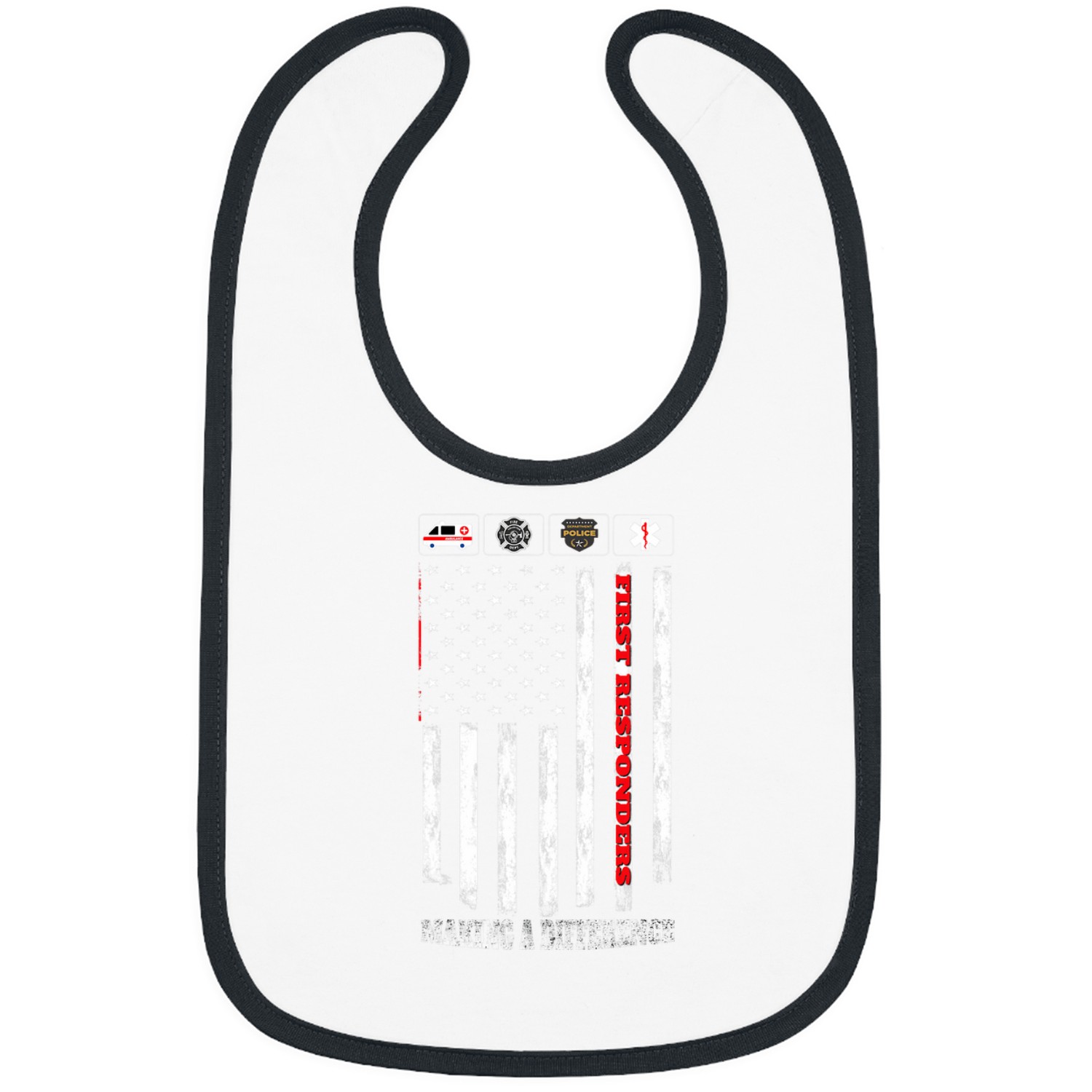 First Responders American US Flag Police Fires EMS Support Bibs