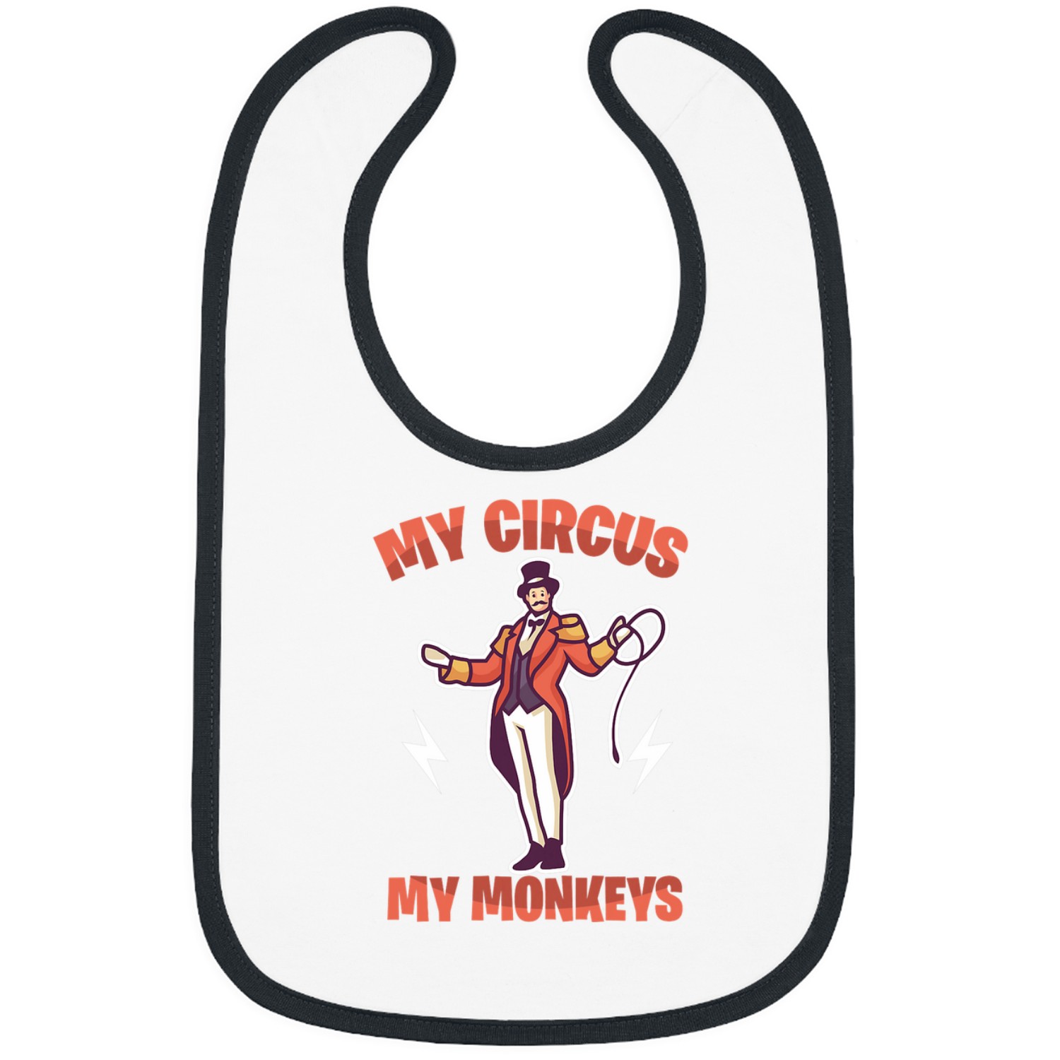 MY CIRCUS MY MONKEYS Motif for carnivals 2Clown fans Bibs