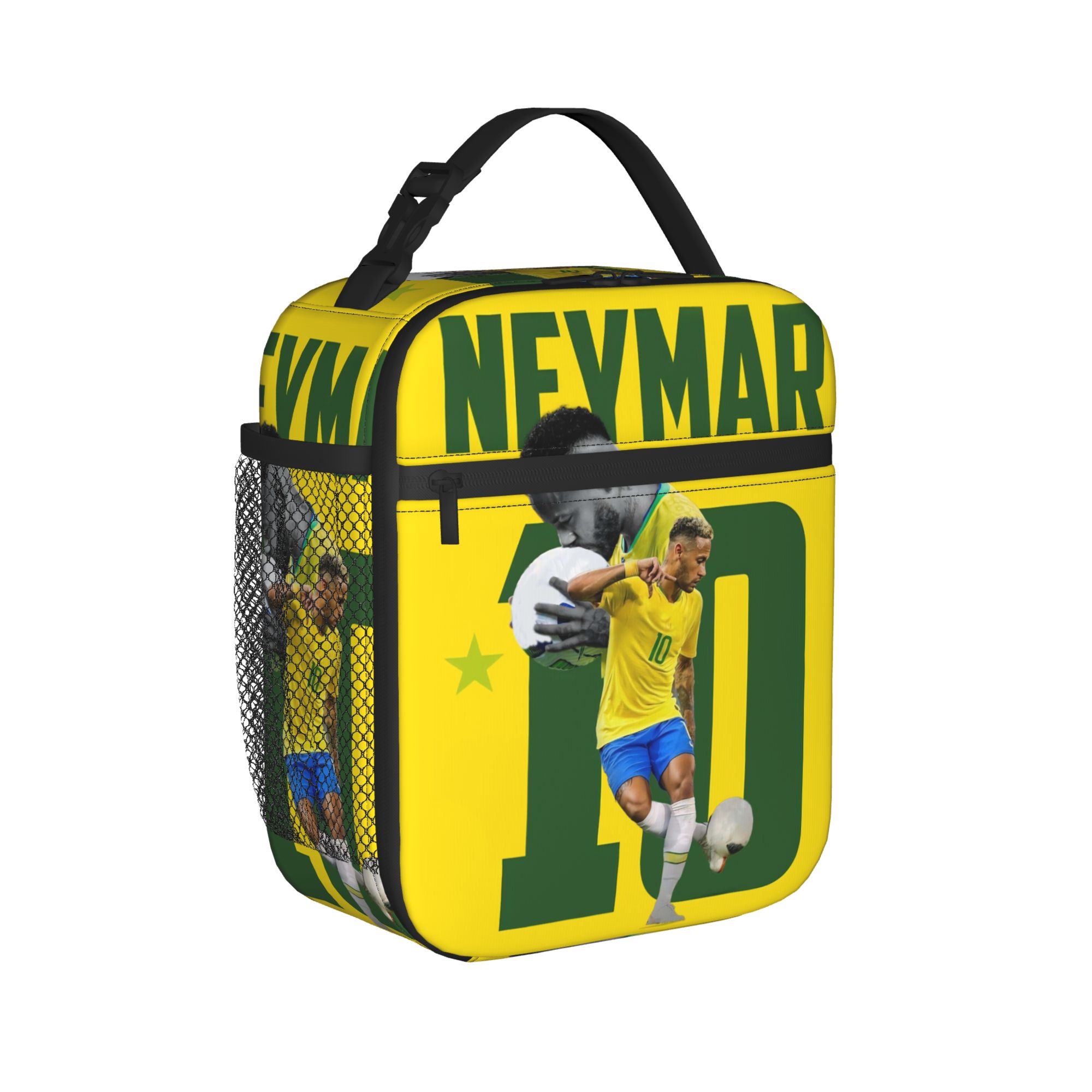 Neymars Brazil Football Insulated Lunch Bag High Capacity Soccer Number 10 Thermal Bag Tote Lunch Box Work Outdoor Food Bag