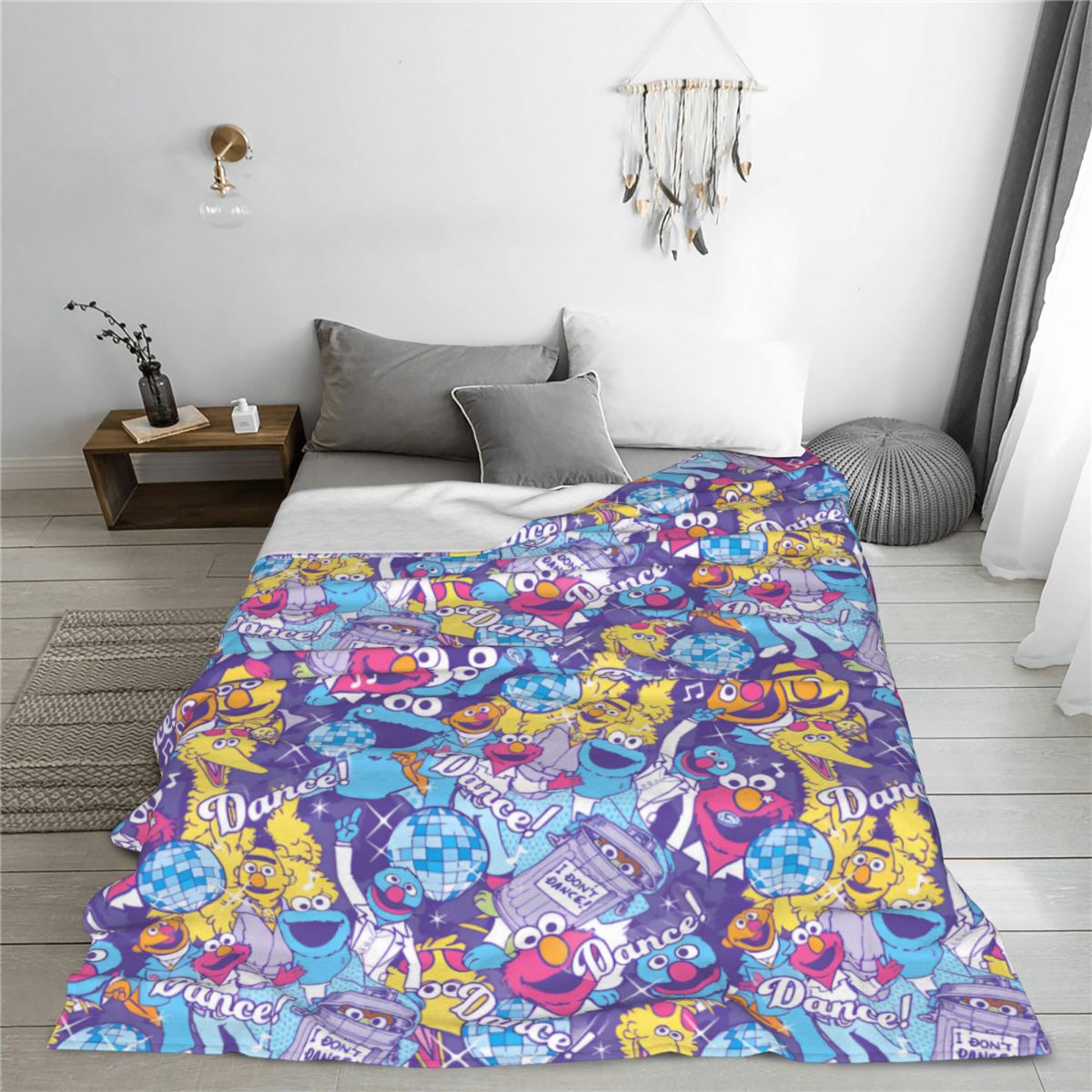 Sesames Streets Cookies Monsters Cartoon Blanket Coral Fleece Plush Printed Soft Blankets for Sofa Outdoor Bedding