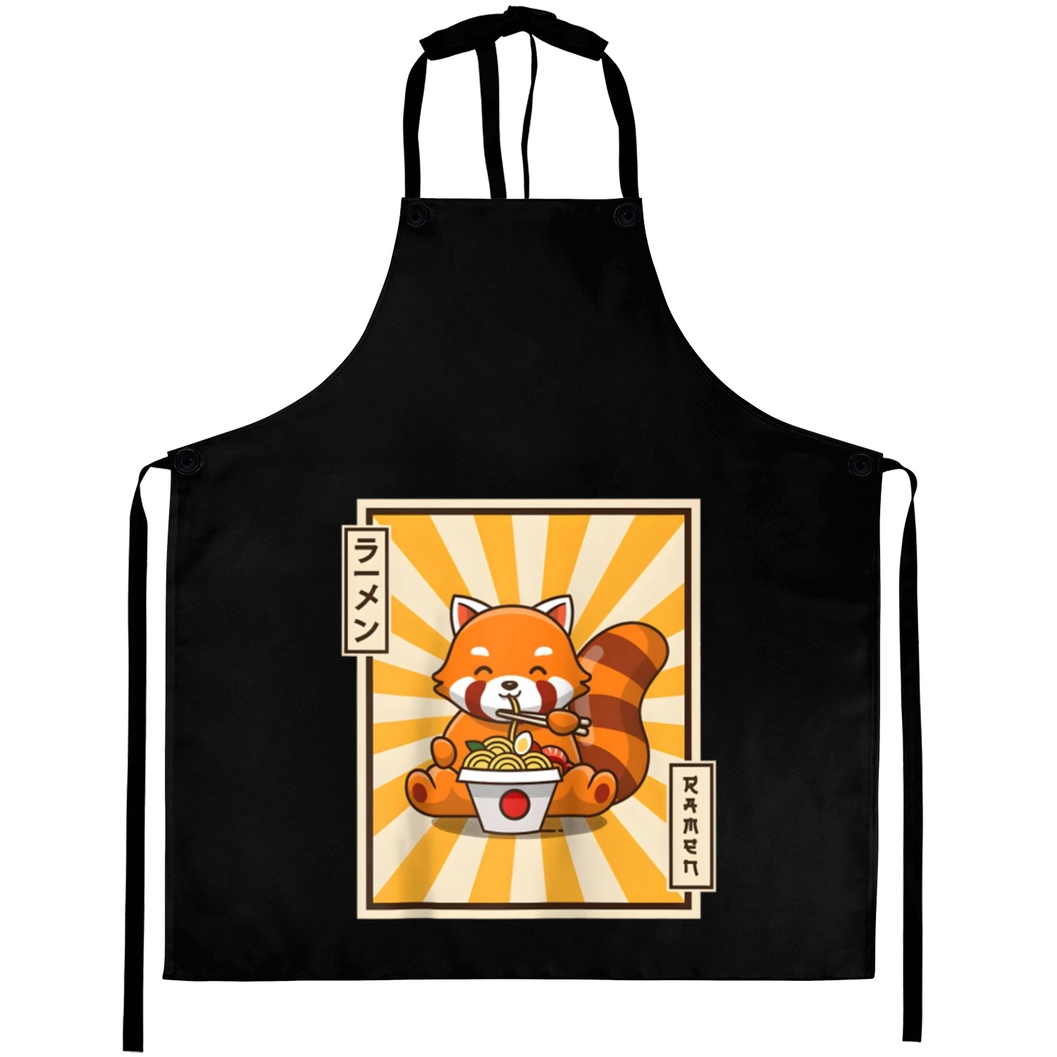 Red Panda Eating Japanese Ra Kawaii Red Panda Base Aprons
