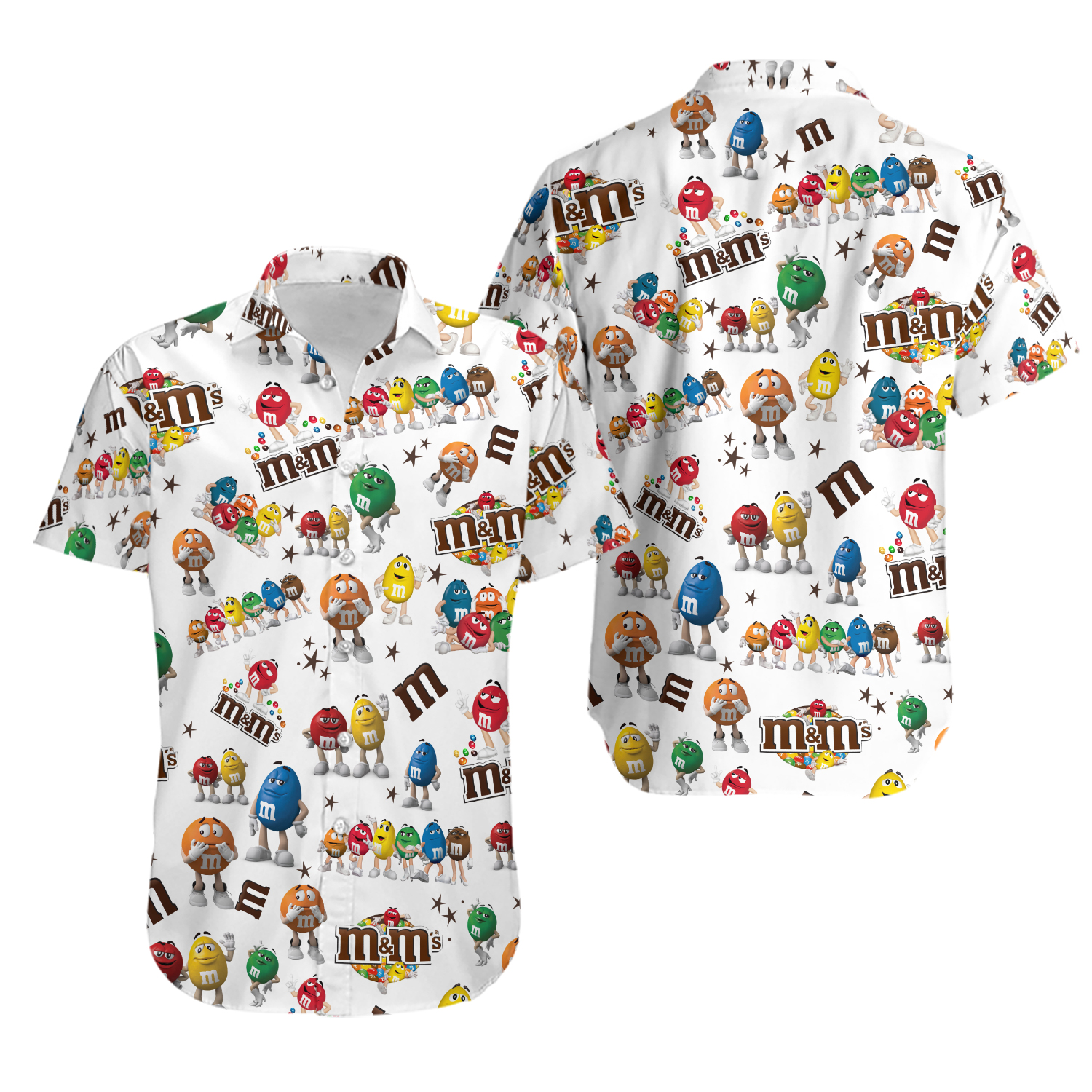 M M Candies Button Shirt, M And M Matching Family Short, Family Summer Hawaii Shirt, Candy Group Matching, Gift For Her And Him