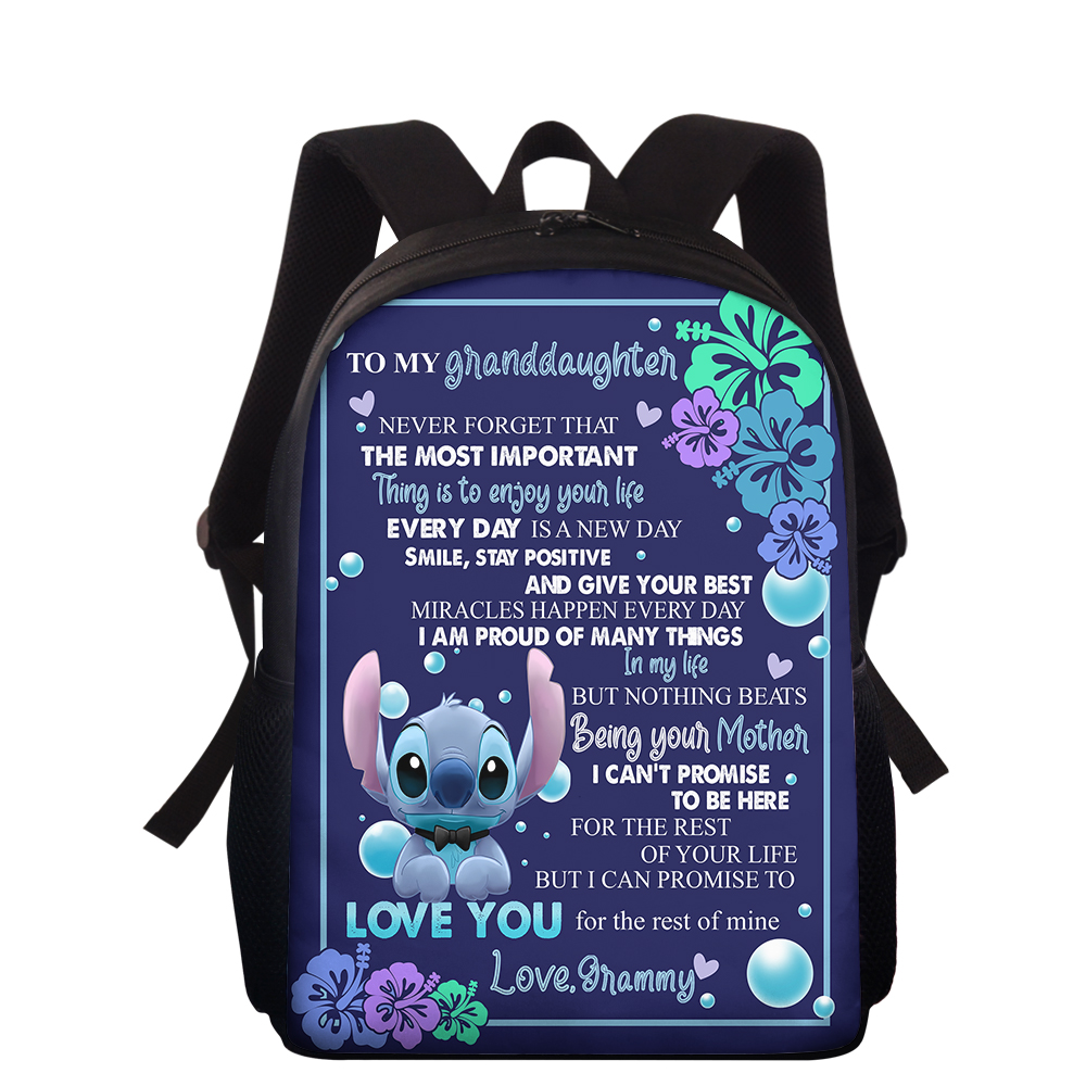 Personalized To My Daughter Backpack, Blue Dog Backpack, Series Movie Backpack, Cartoon School Bag, Cartoon Backpack, School Gift For Kids