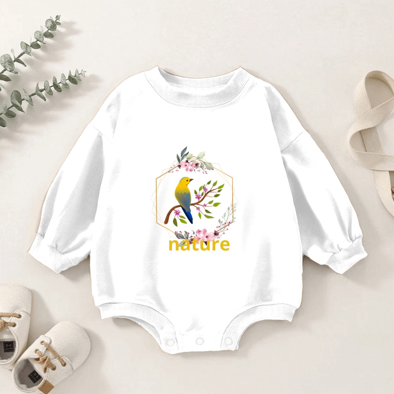 Bird in nature Baby Romper Sweatshirts