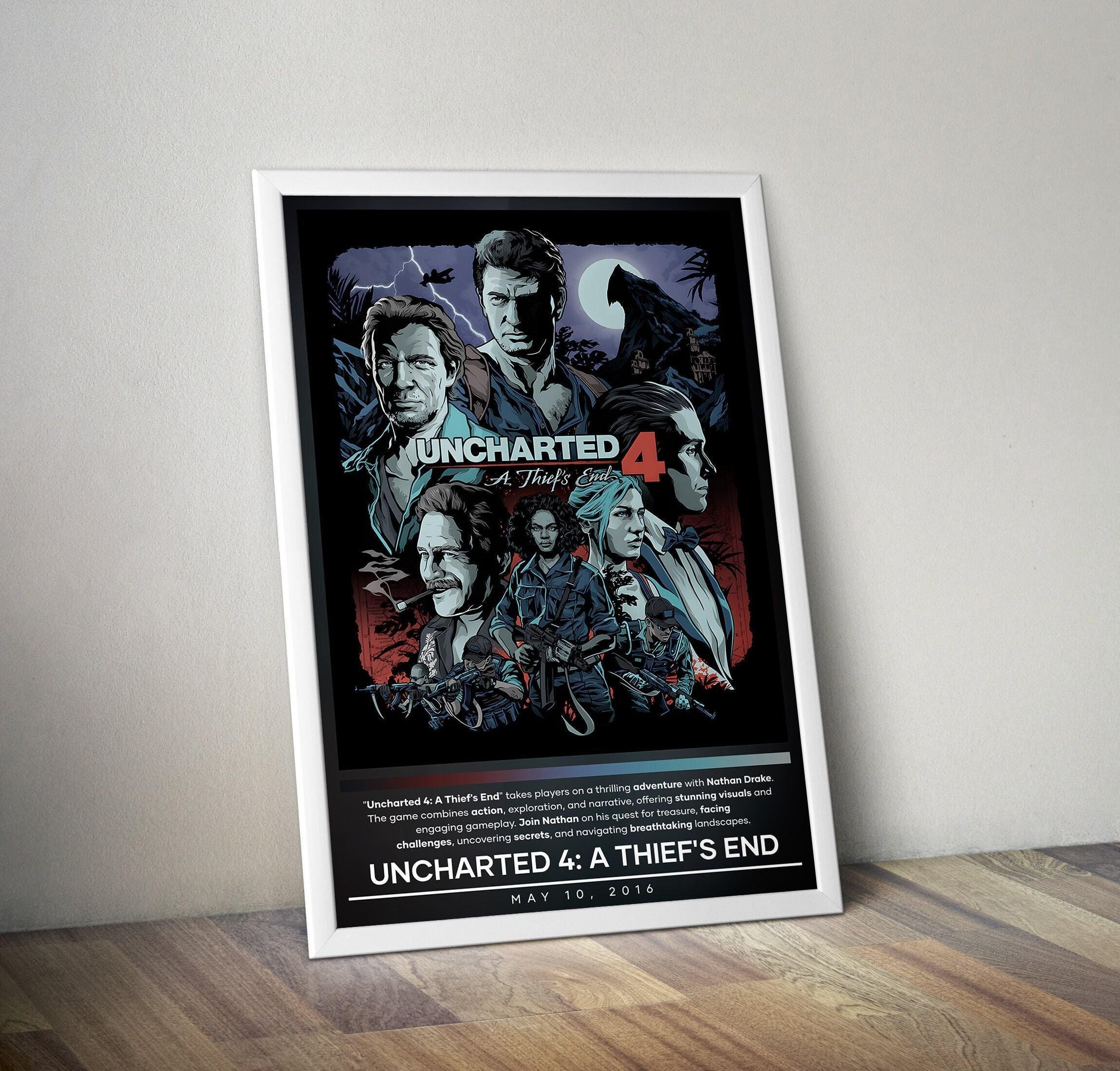 Uncharted 4: A Thief's End Poster | Gaming Poster | Video Game Poster | Wall Decor Poster