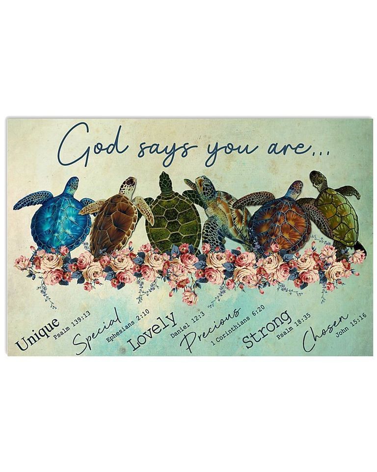 TURTLE GOD SAY YOU ARE HORIZONTAL CANVAS