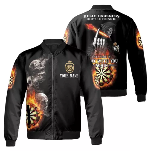 Personalized Darts, Custom Dart Skull Bomber Jacket Size