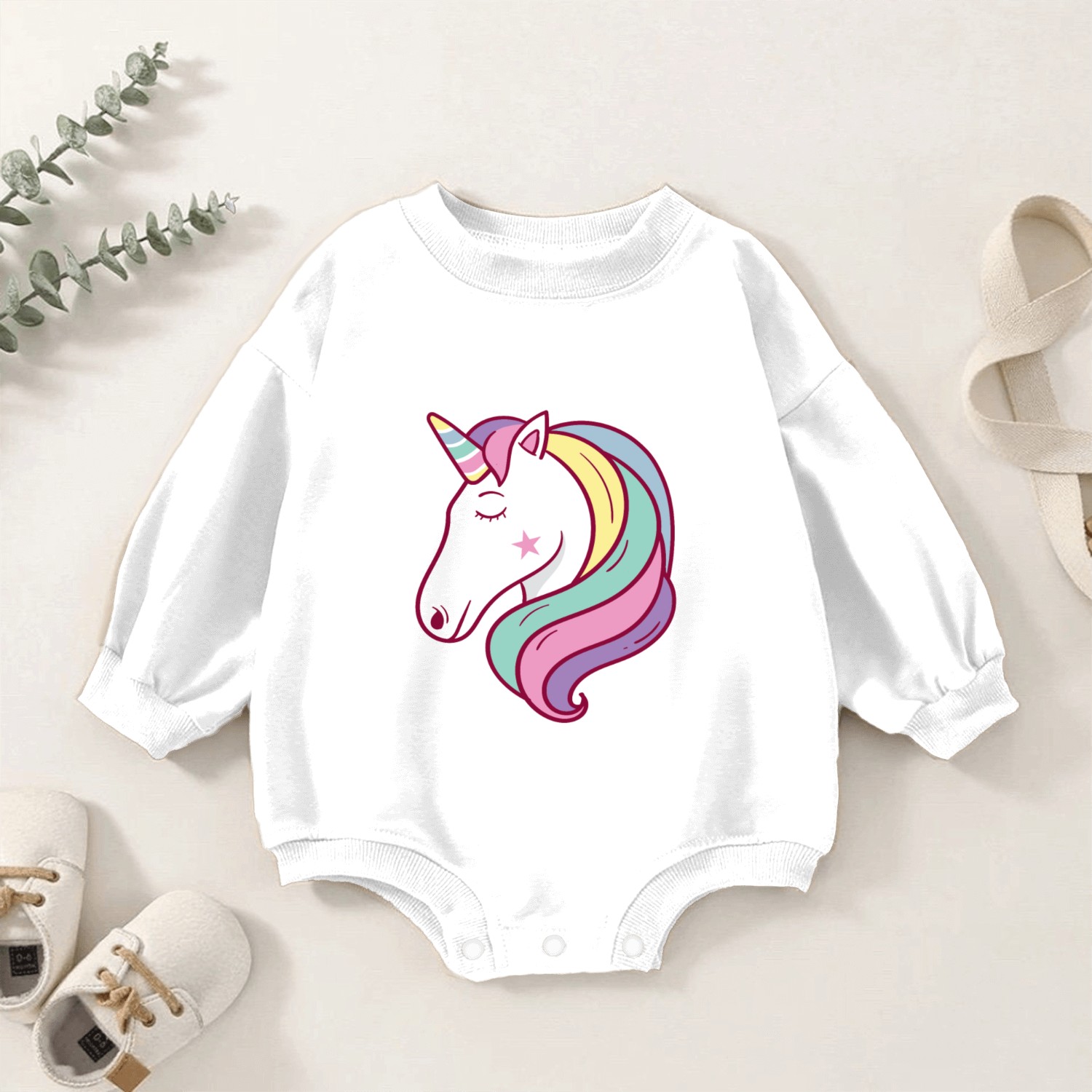 Unicorn Unicornhead Baby Romper Sweatshirts