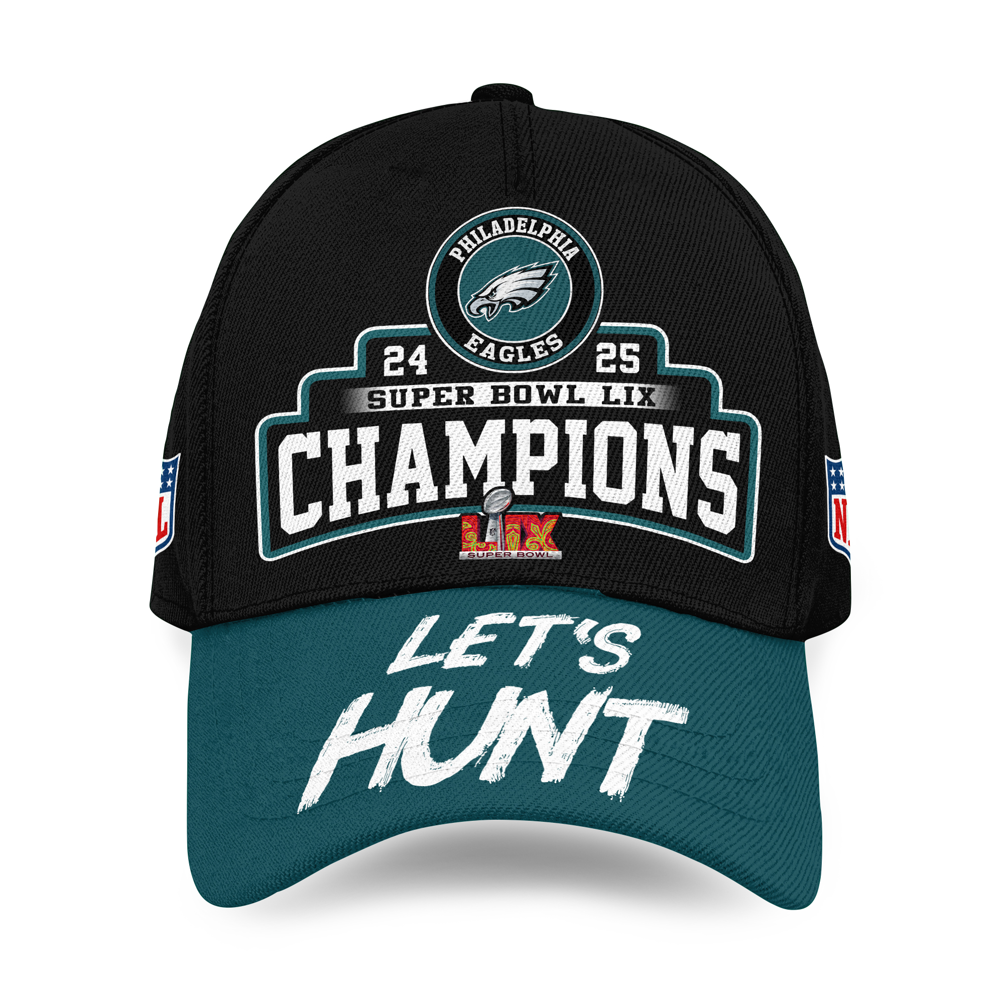 Philadelphias Cap 2025 Super Bowl LIX Champions Let’s Hunt Cap, Philadelphias Team Football Cap, Philadelphias Game Day Football Cap, Philadelphias Sports Gifts